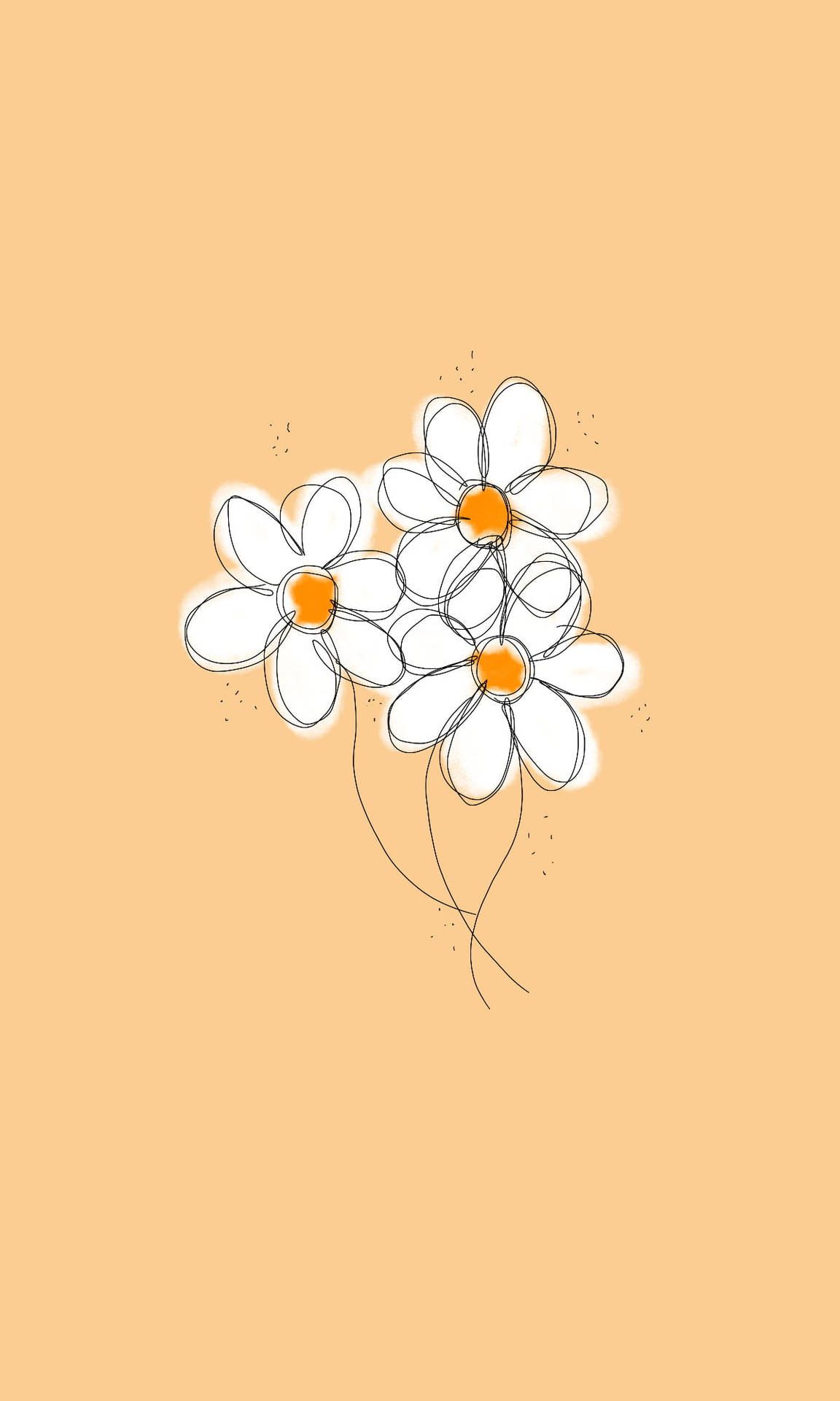 1152x1920 Download Blooming Pure Serenity: A White Daisy Illustration Wallpaper