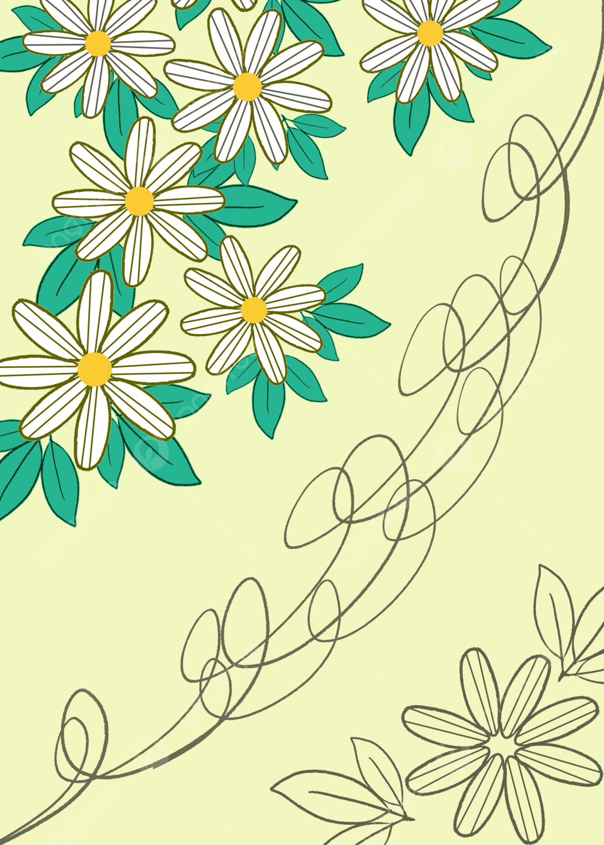 1200x1680 White Abstract Daisy Geometric Flower Background Wallpaper Image For Free Download