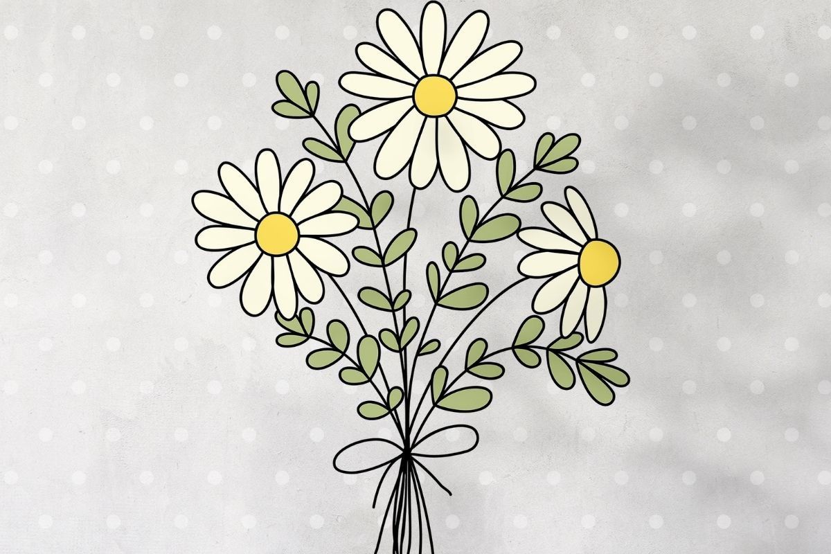 1200x800 Daisy Flower Bouquet Graphic by FlipLineArt · Creative Fabrica