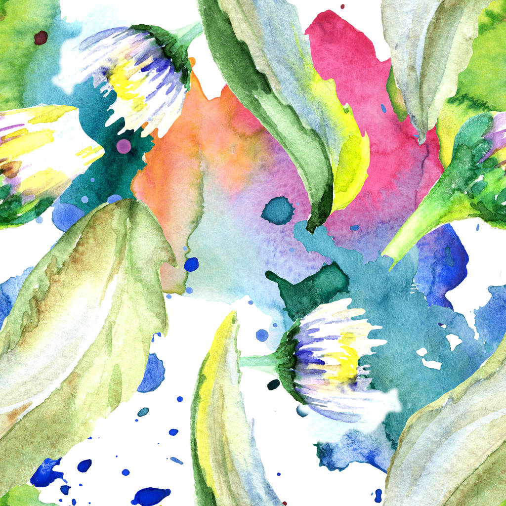 1024x1024 Daisy Flowers Background. Watercolor Background Illustration Set. Free and Image 232254330