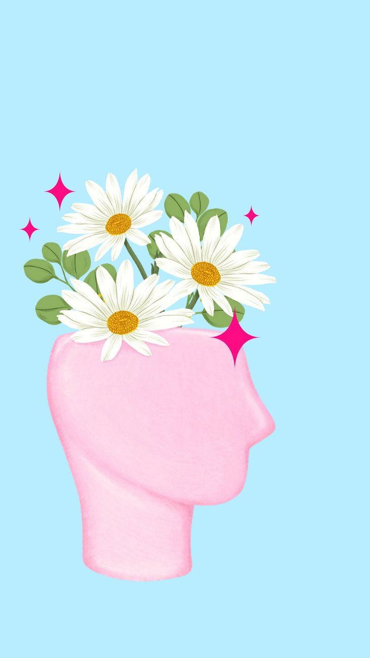731x1300 Daisy flower phone wallpaper, blue. Premium Photo Illustration