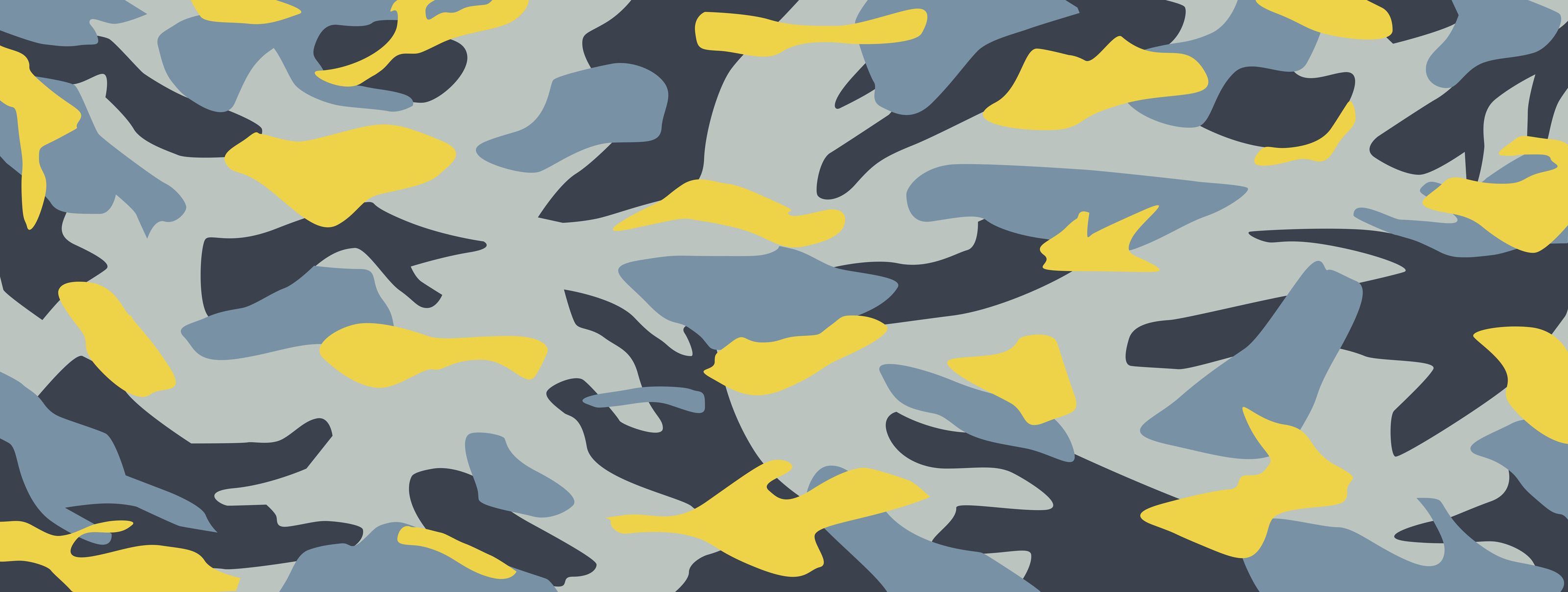 3200x1210 Camouflage & Blue Mural Graphics Your Way