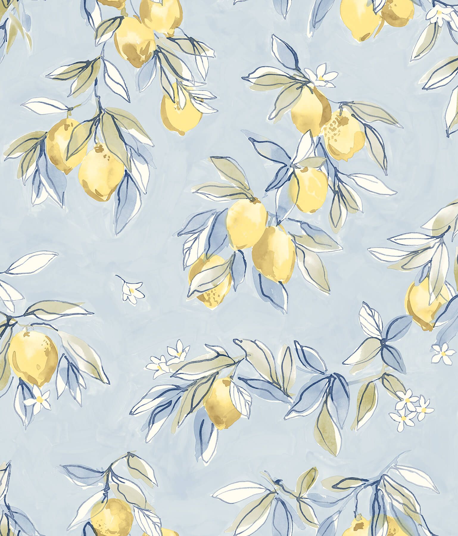 1538x1800 4134 72506 Chesapeake Wildflower Lemonade Citrus Wallpaper Blue