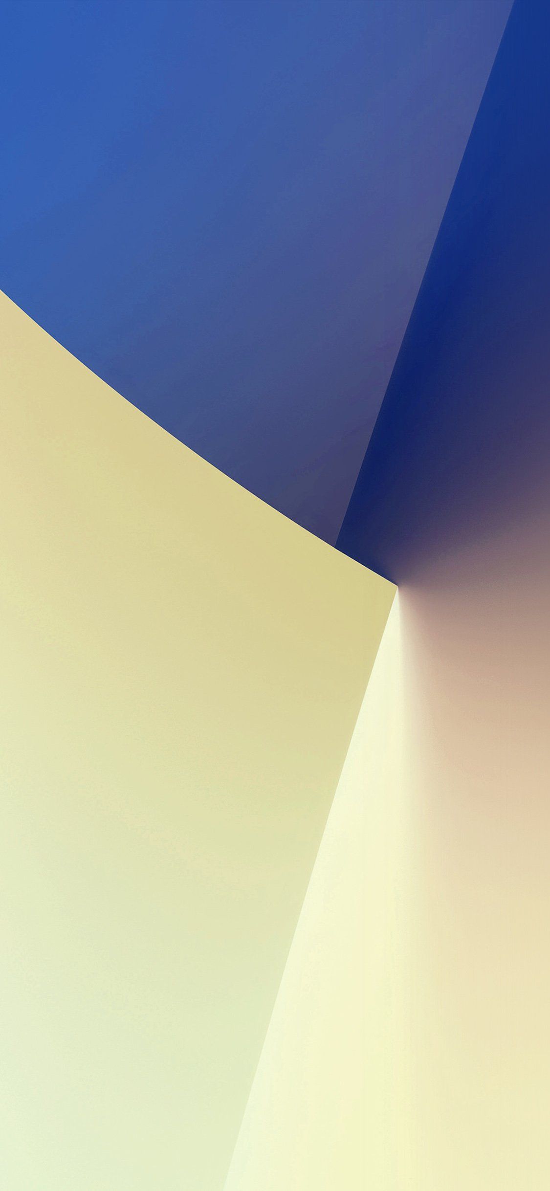 1125x2436 Simple Minimal Polygon Blue Yellow Art Pattern White iPhone Wallpaper