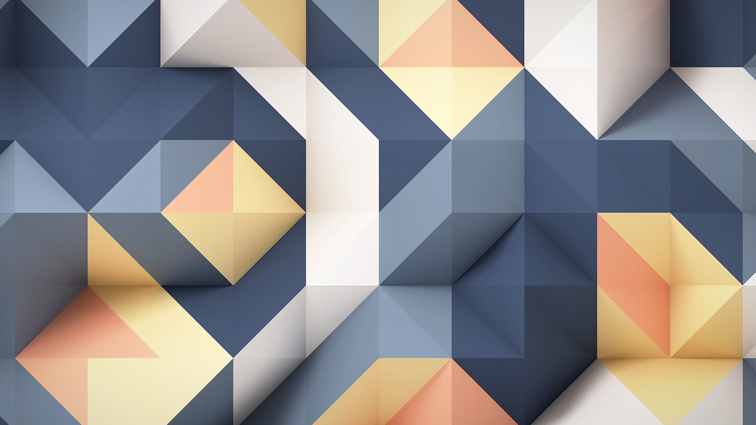 2560x1440 Blue Ash White Yellow 3D Abstract HD Abstract Wallpaper