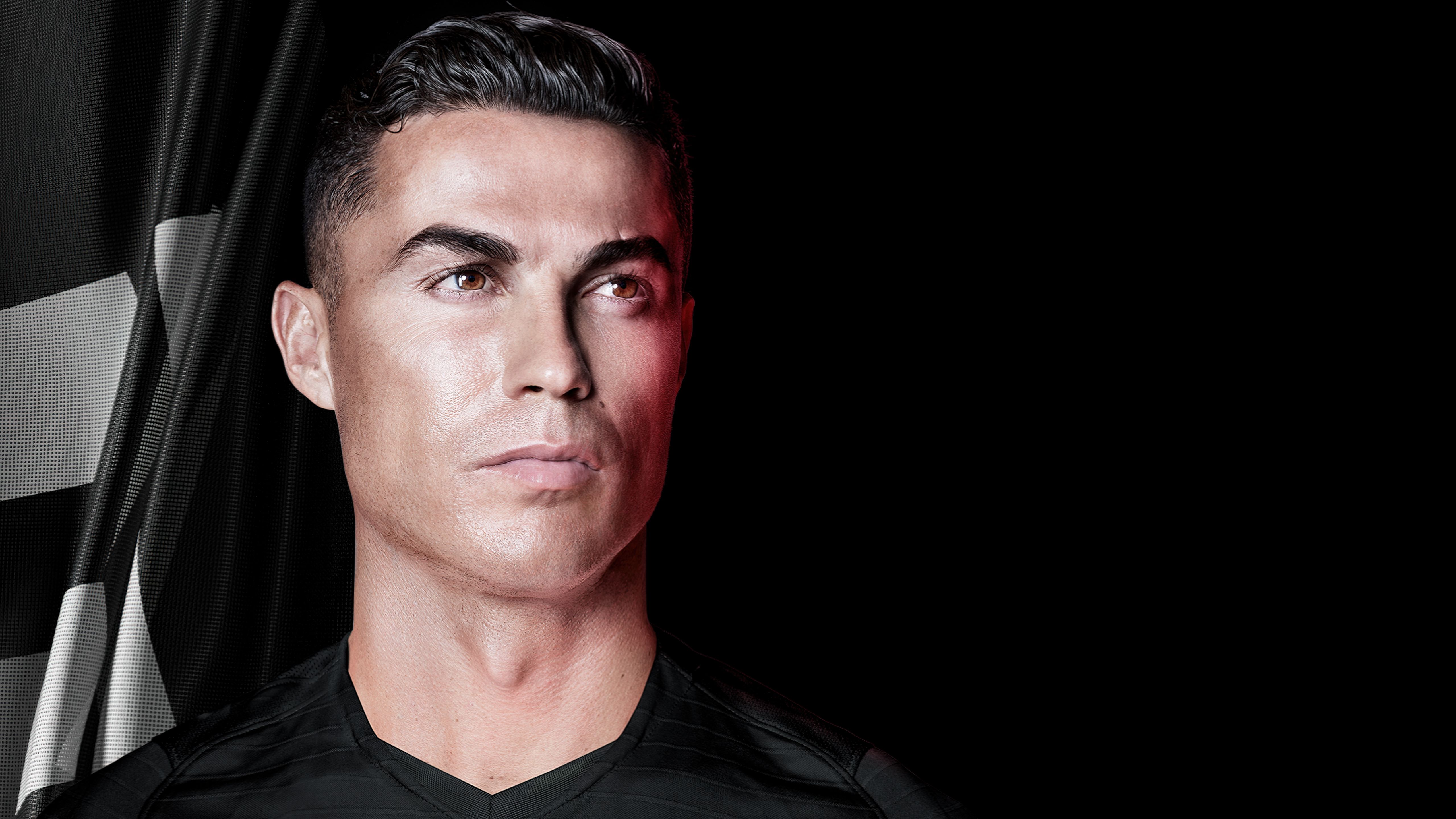 5120x2880 Cristiano Ronaldo Wallpaper 4K, Black background, 5K, Dark theme