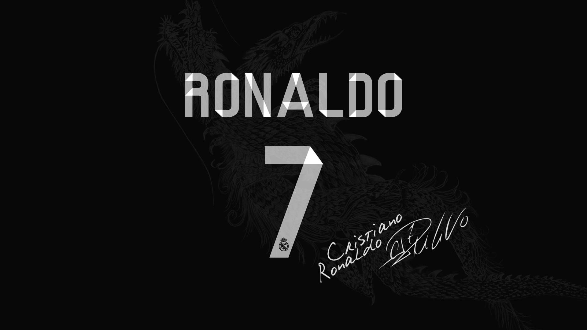 1920x1080 Download CR7 HD Surname, Number, Signature Wallpaper