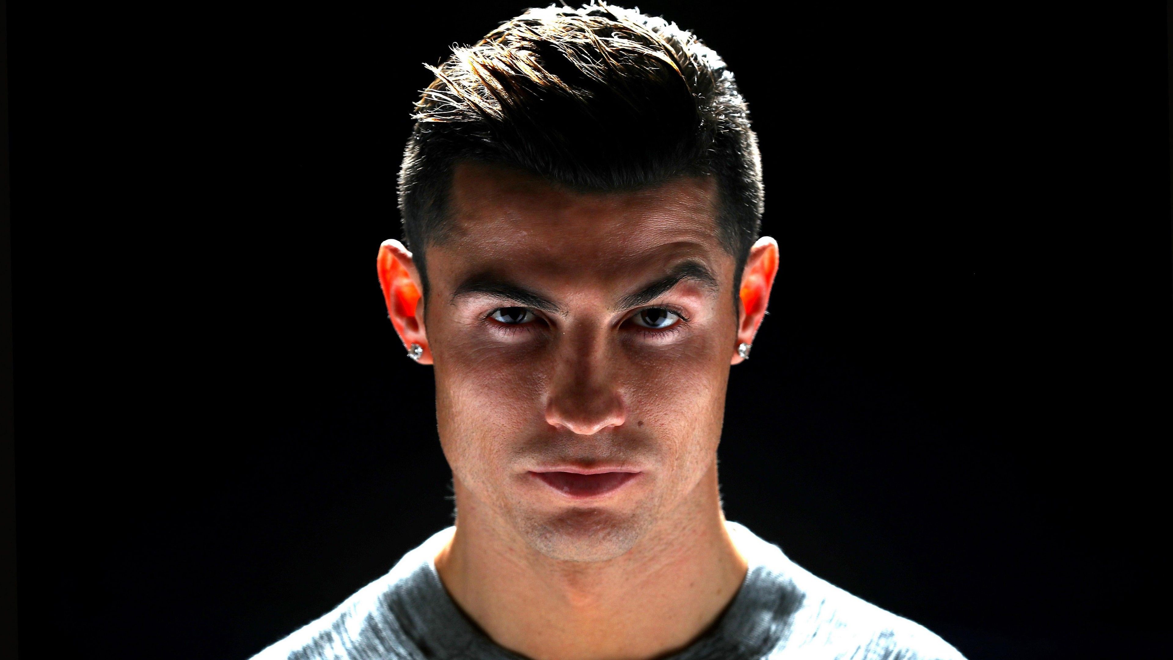 3840x2160 Cristiano Ronaldo CR7 In Black Background 4K 5K HD Cristiano Ronaldo Wallpaper