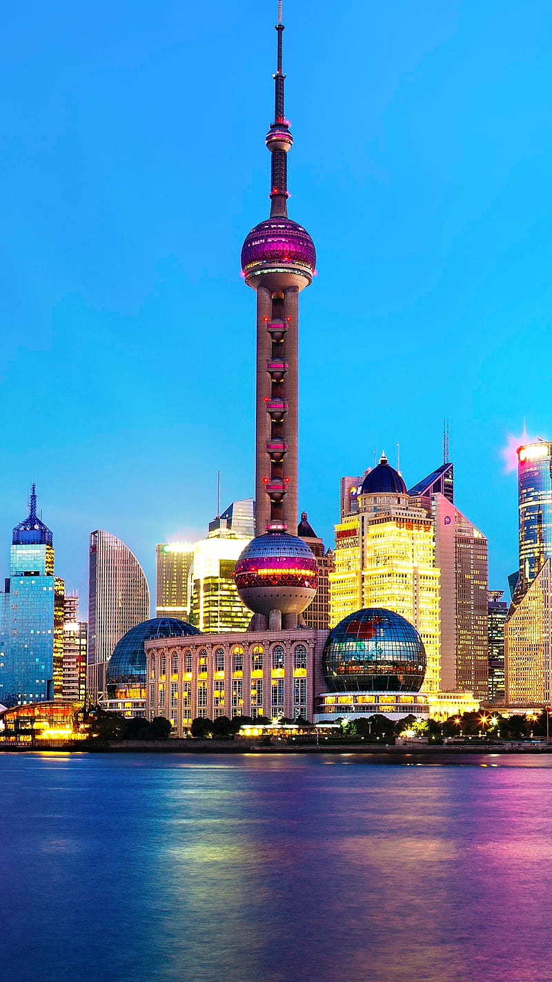 800x1422 THE BUND, shanghai, colorful, dome, the bund, HD phone wallpaper