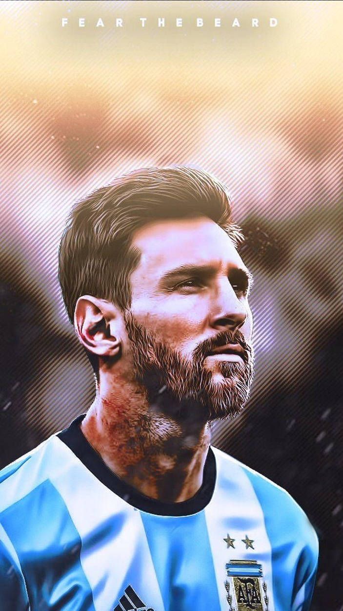 703x1250 Download Fear The Beard Messi Argentina Wallpaper