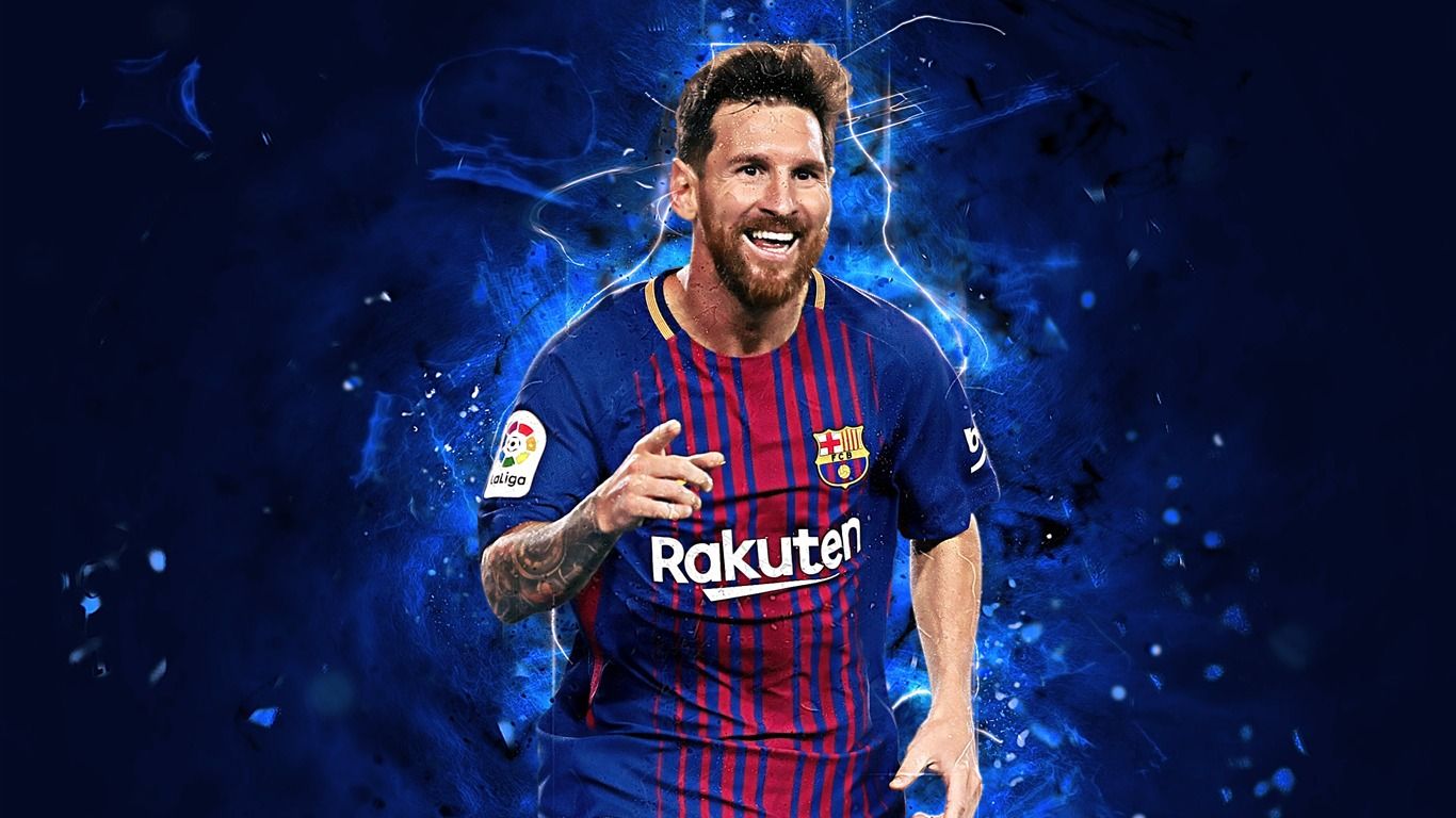 1366x768 Barcelona Soccer Lionel Messi Player 2019 Poster
