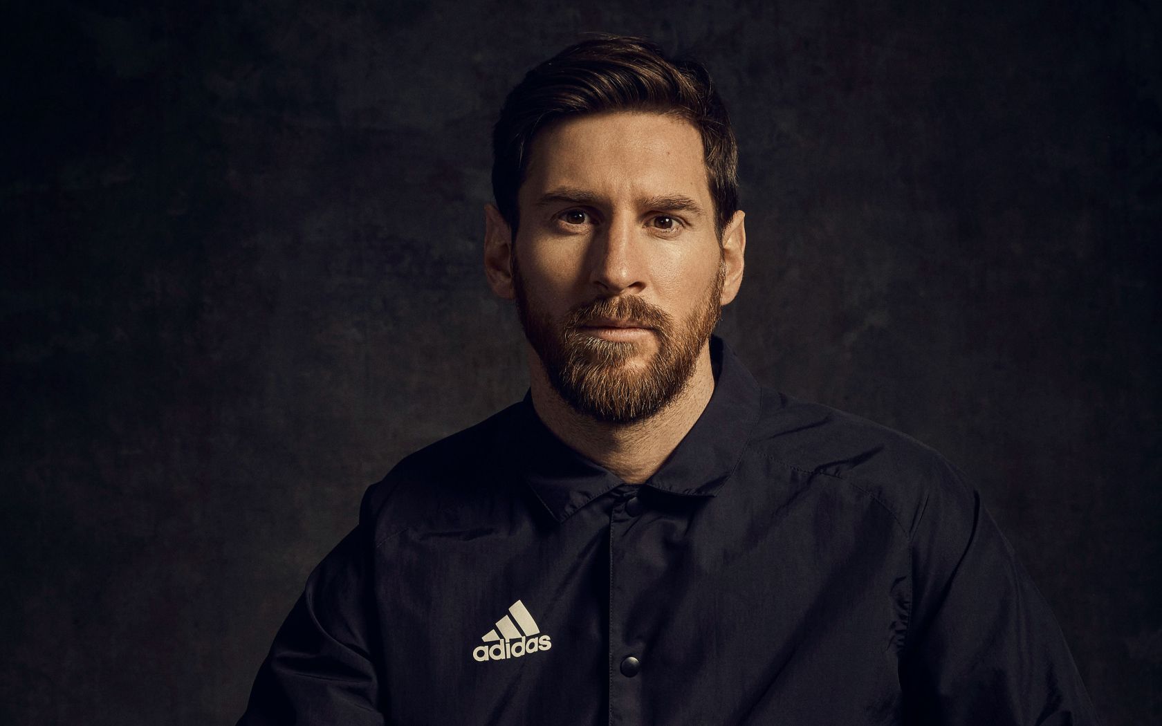 1680x1050 Football player Lionel Messi in a black shirt with a beard Desktop wallpaper 1680x1050