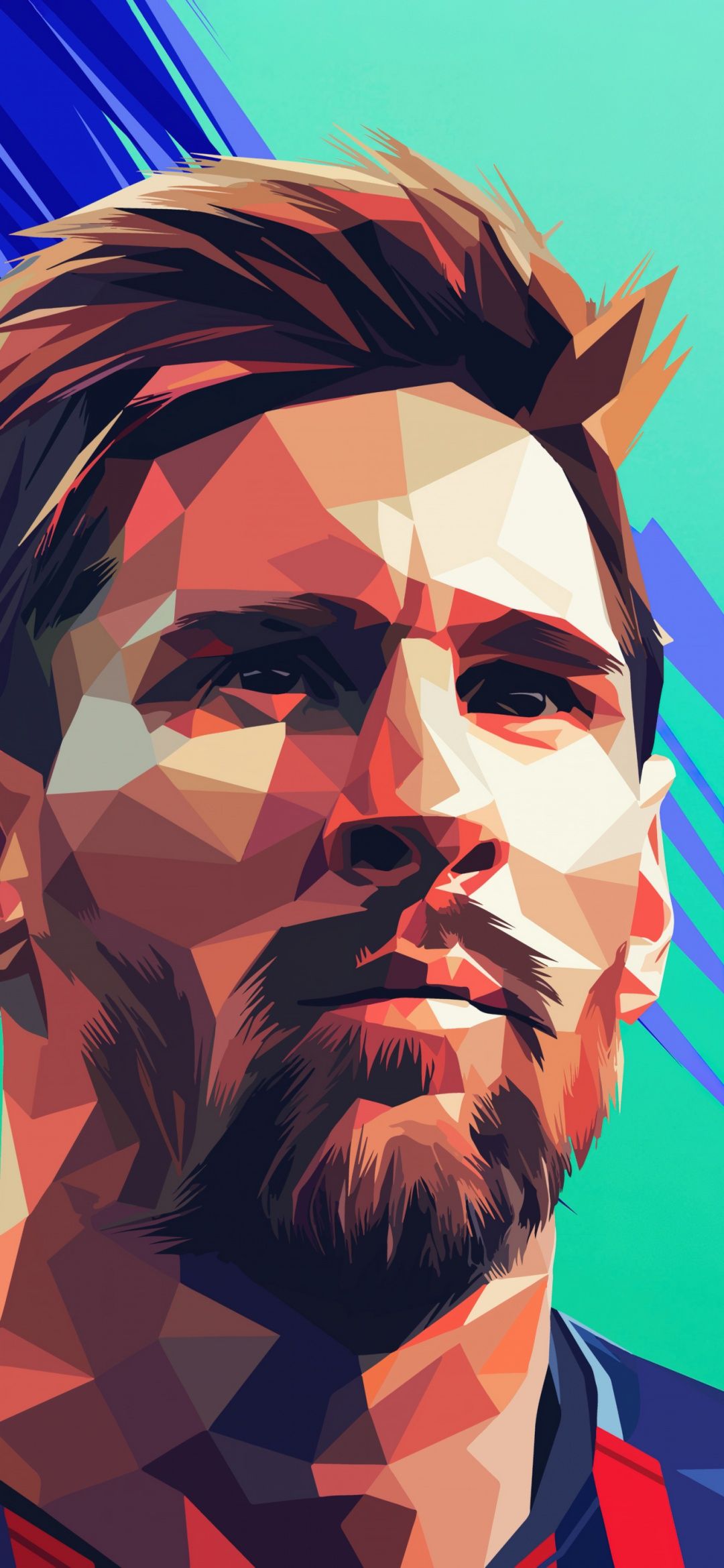 1080x2340 Lionel Messi Wallpaper 4K, Low poly, Portrait, 5K