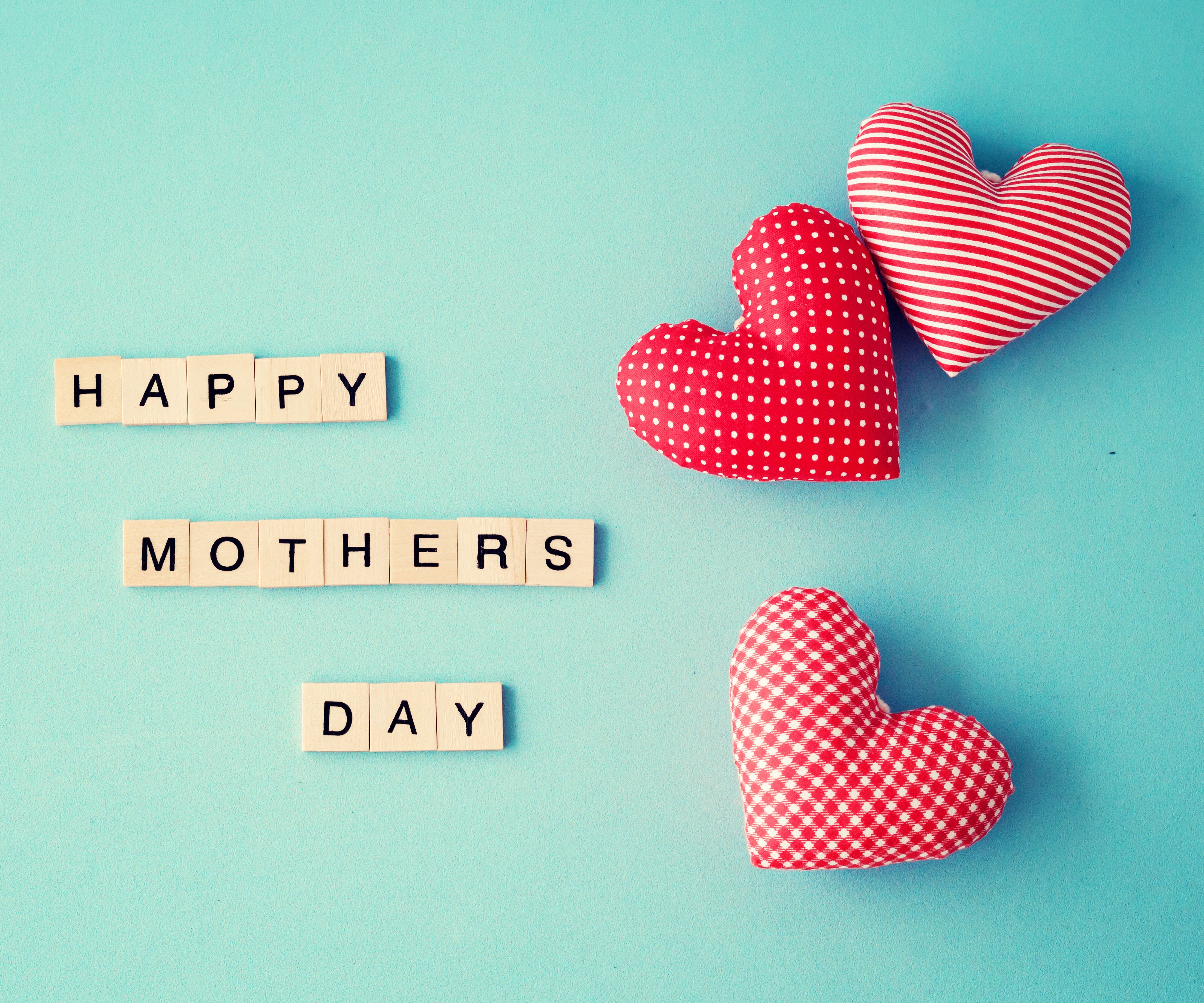 6000x5000 Happy Mother's Day Wallpaper 4K, Cyan background