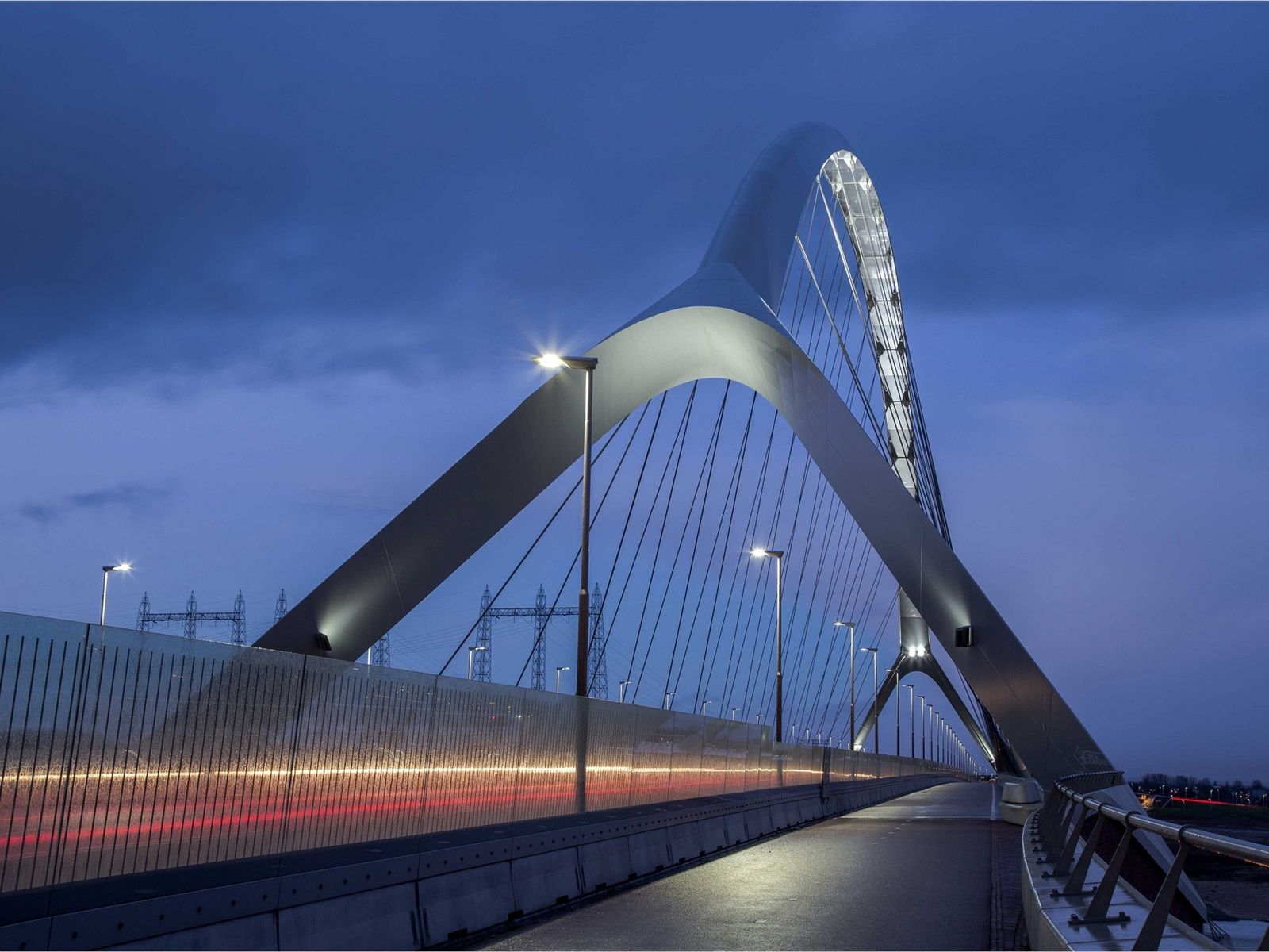 1600x1200 Wallpaper Nijmegen, Netherlands, bridge, illumination, night 1920x1200 Picture, Image