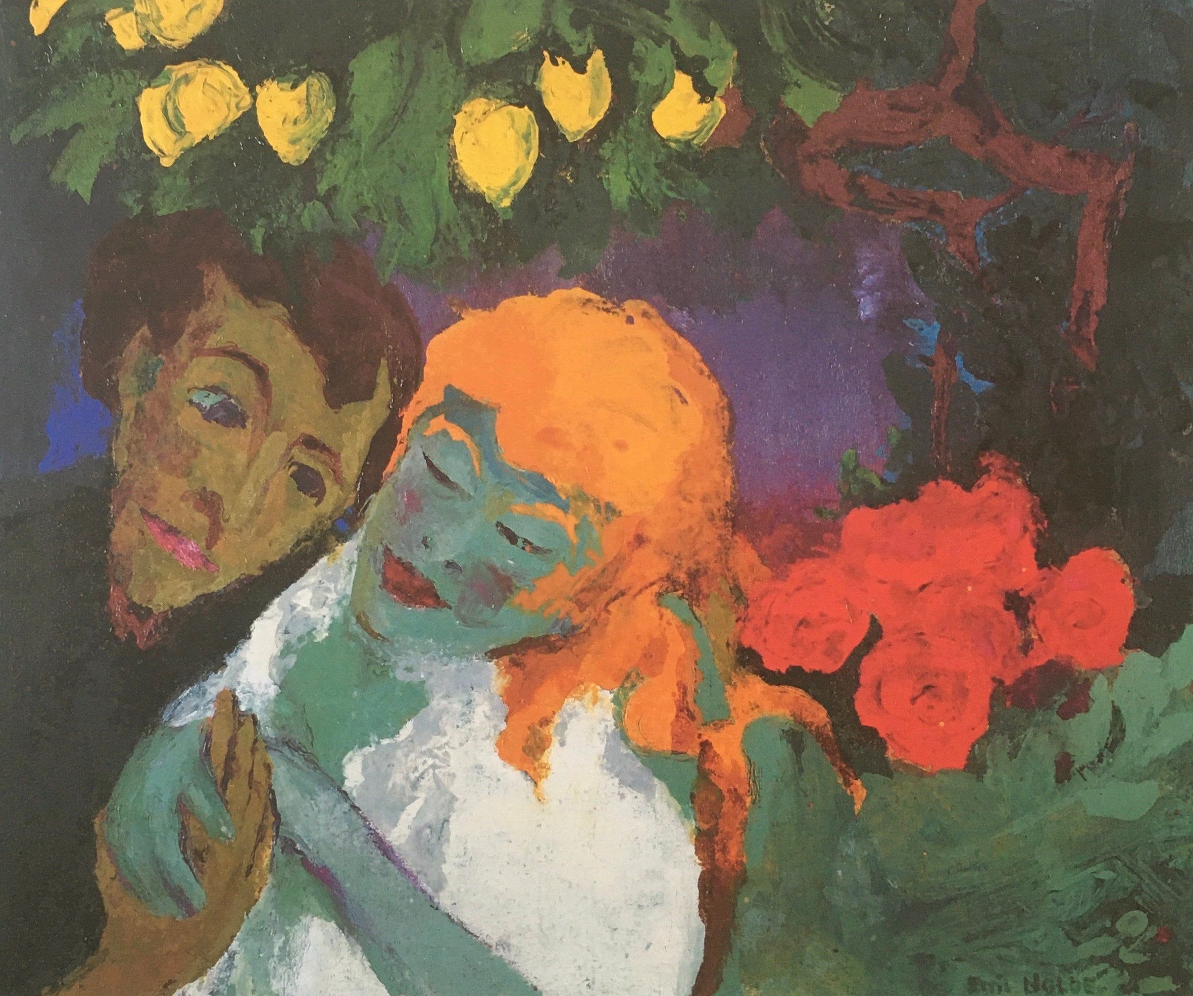 2434x2032 Original Vintage Print 1985 by Emil Nolde. in the Lemon Garden (1920) German Art, Modern Art, Home Decor, Wall Art