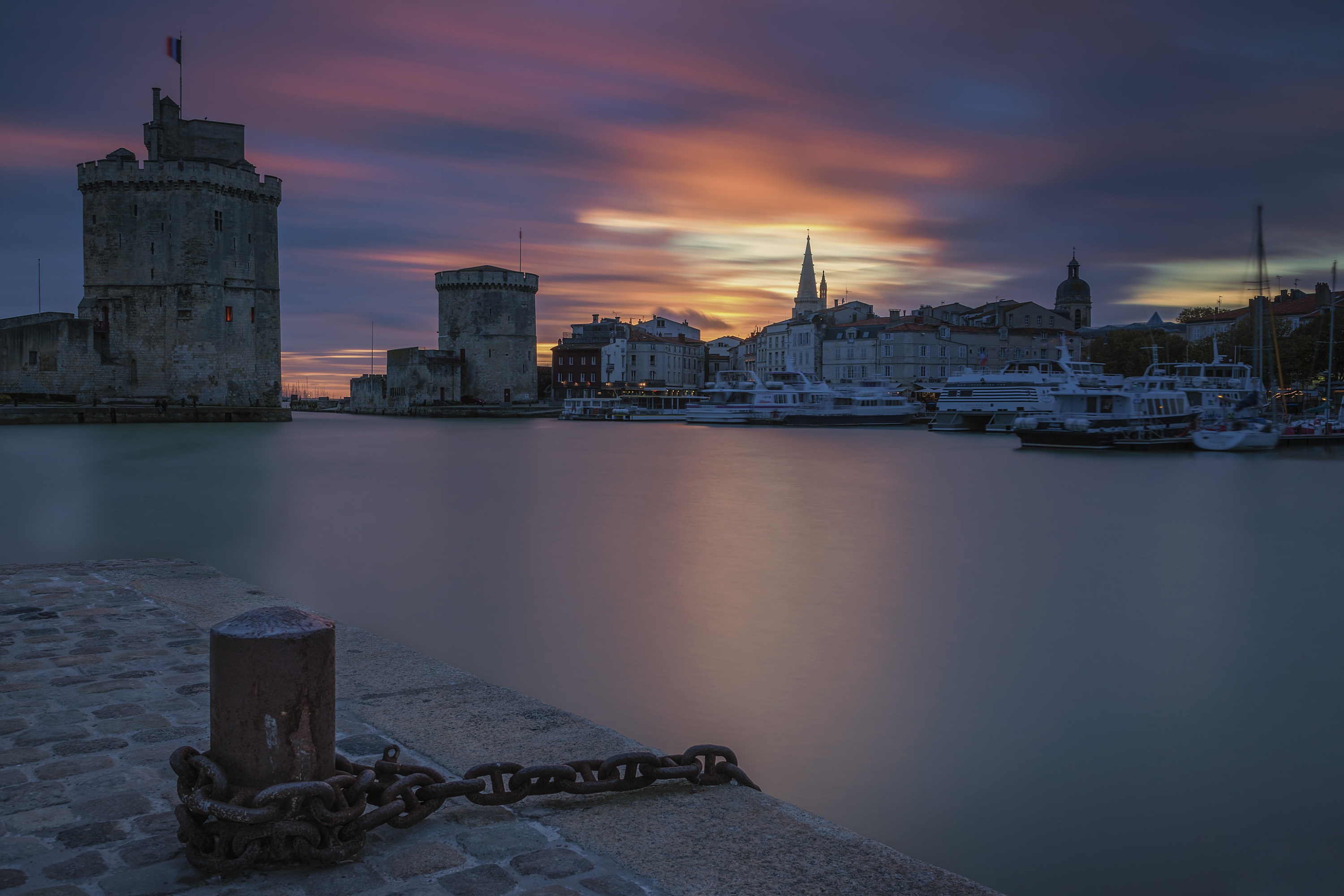 3000x2000 Wallpaper France, the evening, La Rochelle for mobile and desktop, section город, resolution 3000x2000