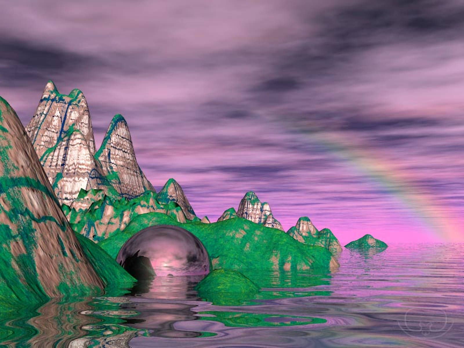 1600x1200 Download Y2k Aesthetic Island Art Wallpaper