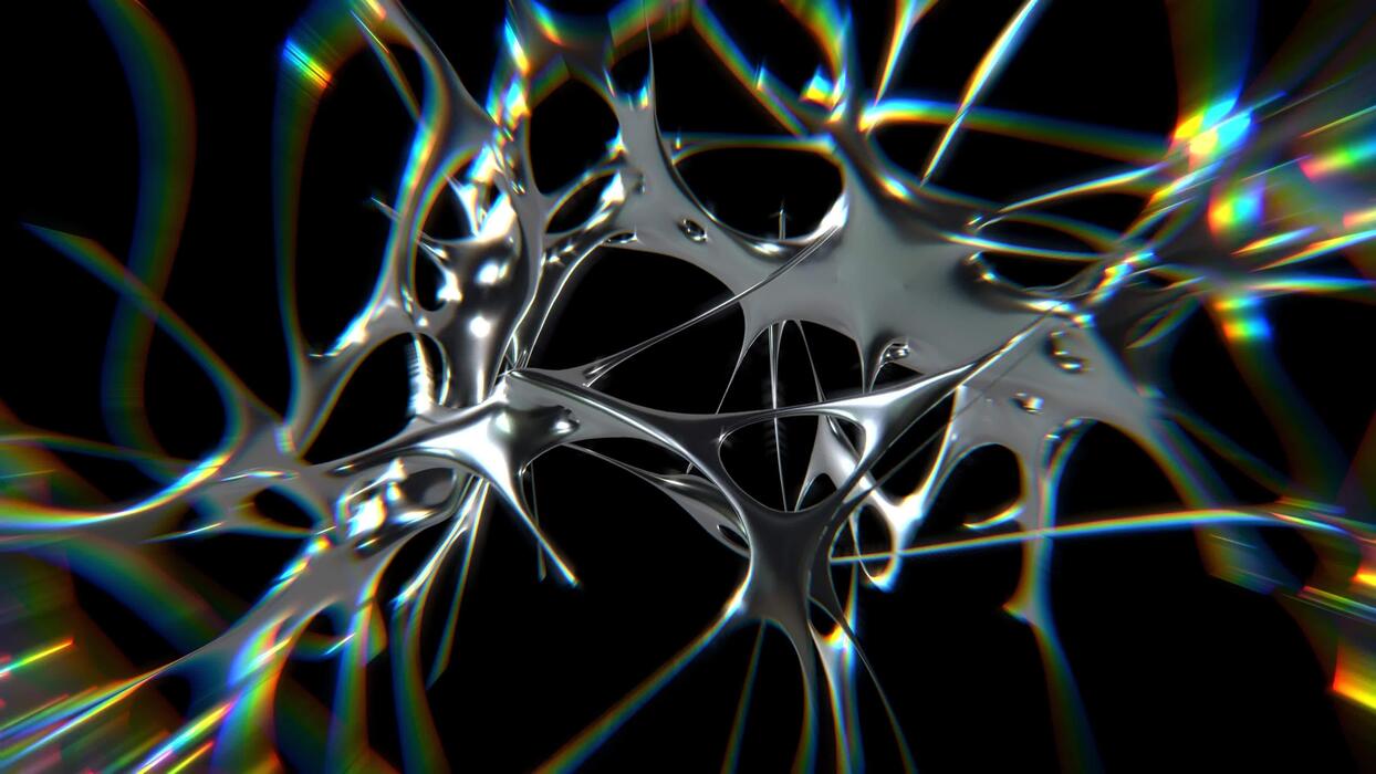 1244x700 Design of Fused chrometype futuristic y2k looping design element Background