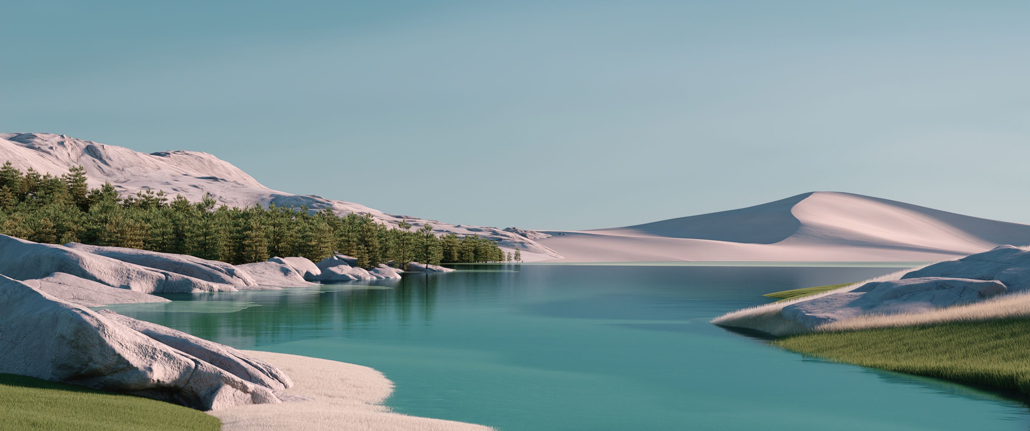 3440x1440 Summer Wallpaper 4K, Desert, Landscape, Windows 11