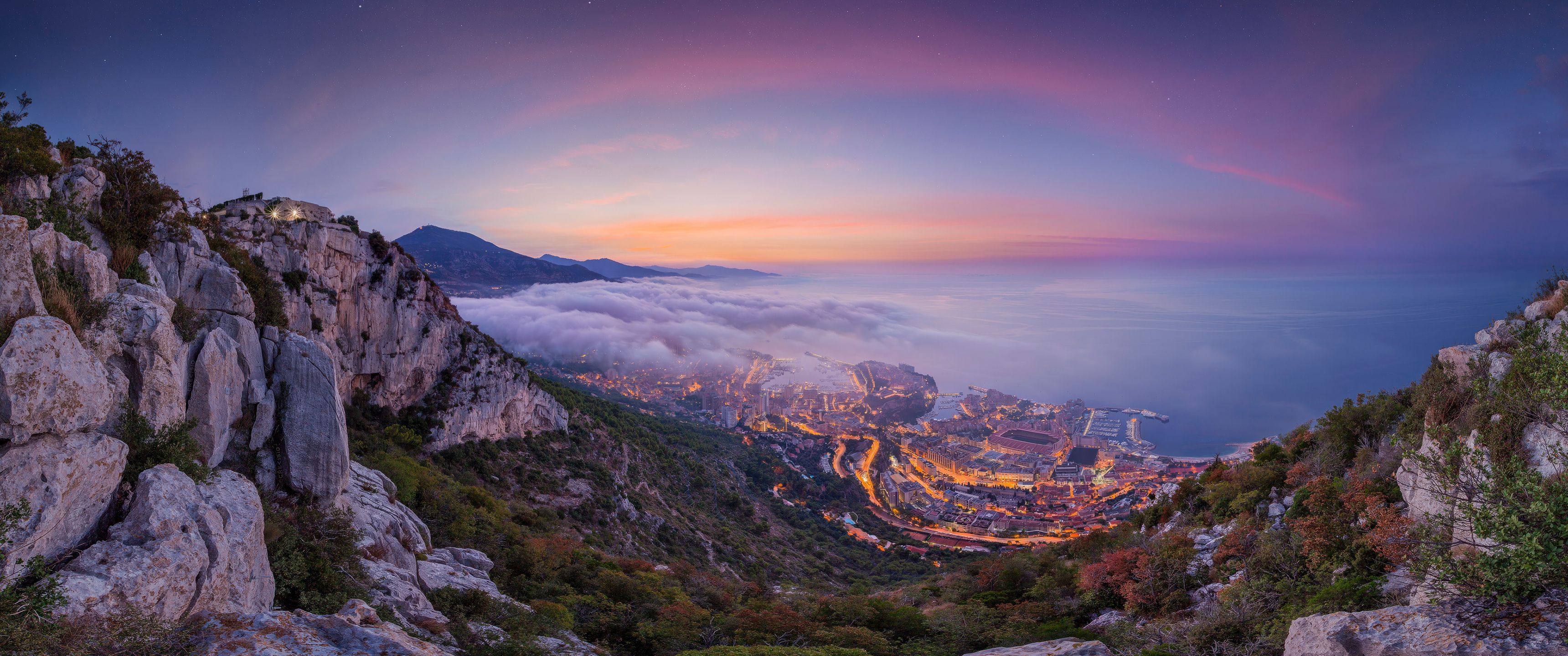3440x1440 Monaco Fog Summer Sunrise UltraWide Quad HD 1440P , HD 4k Wallpaper, Image, Background, Photos and Picture