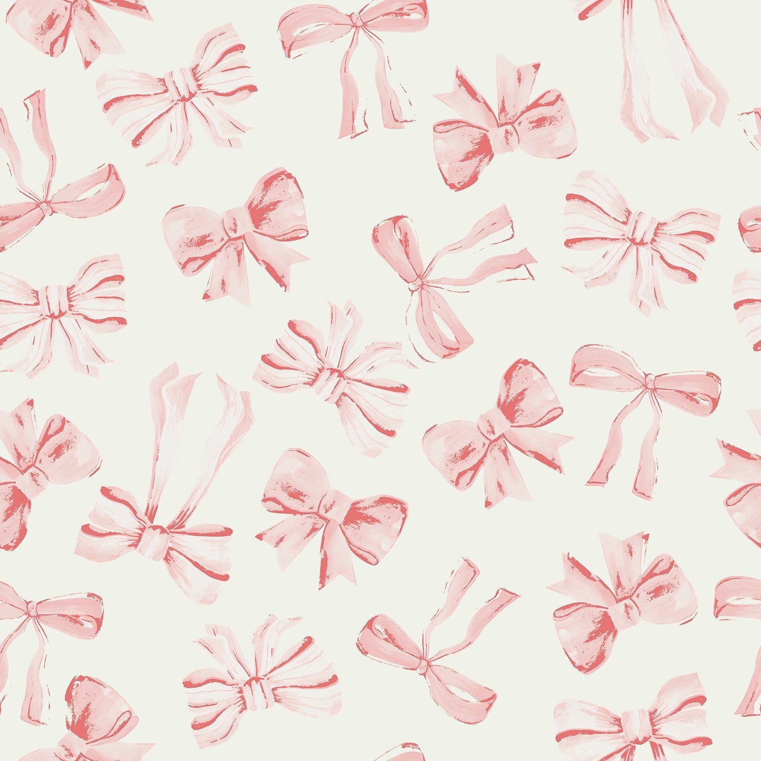 1500x1500 Bow Pattern Pink, Wallpaper Eco Friendly Peel & Stick Removable