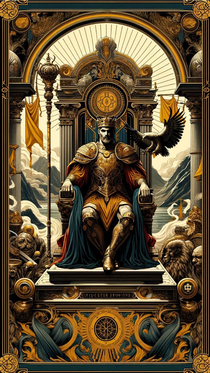 736x1309 The Emperor Tarot Card Phone Wallpaper