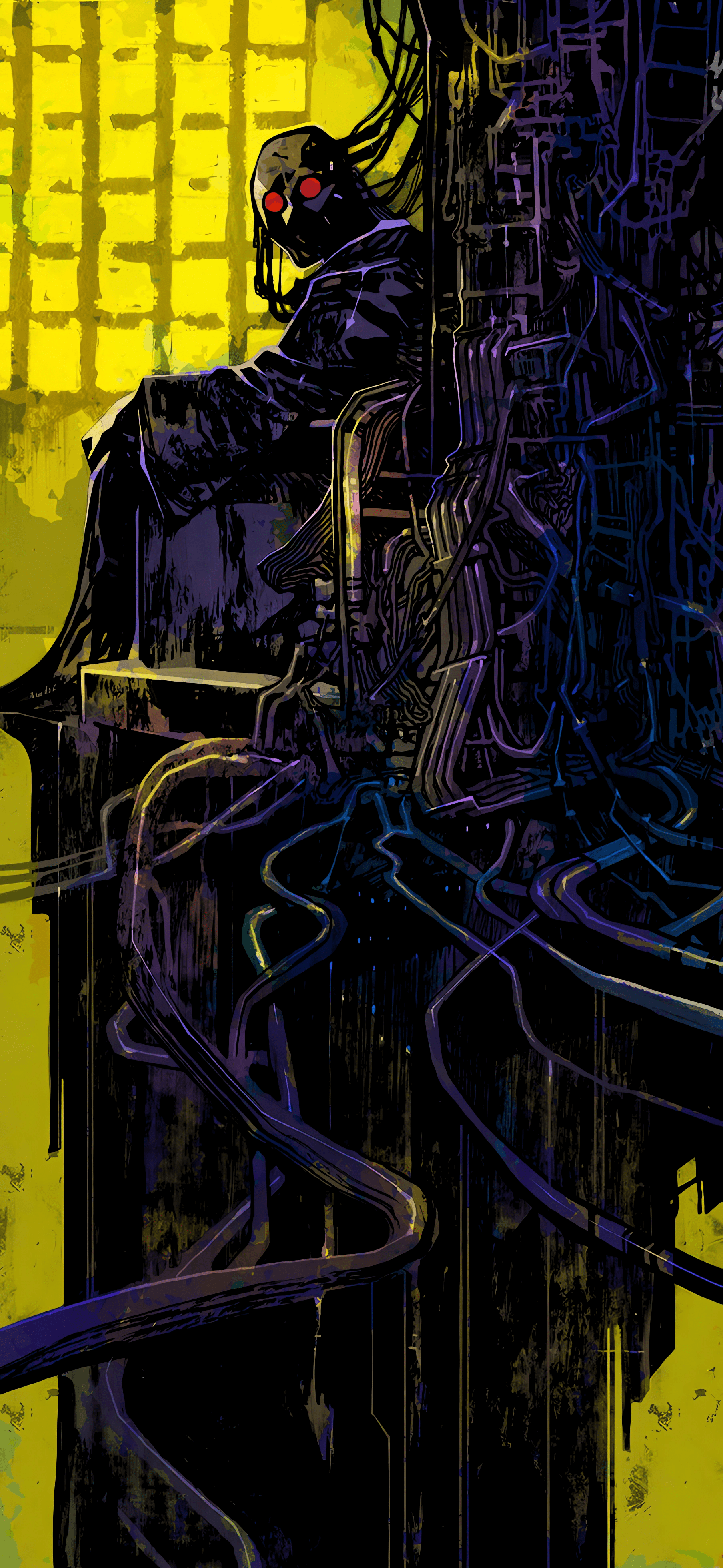 1808x3918 Cyberpunk 2077 Tarot Card, The Emperor wallpaper [1808x3918]