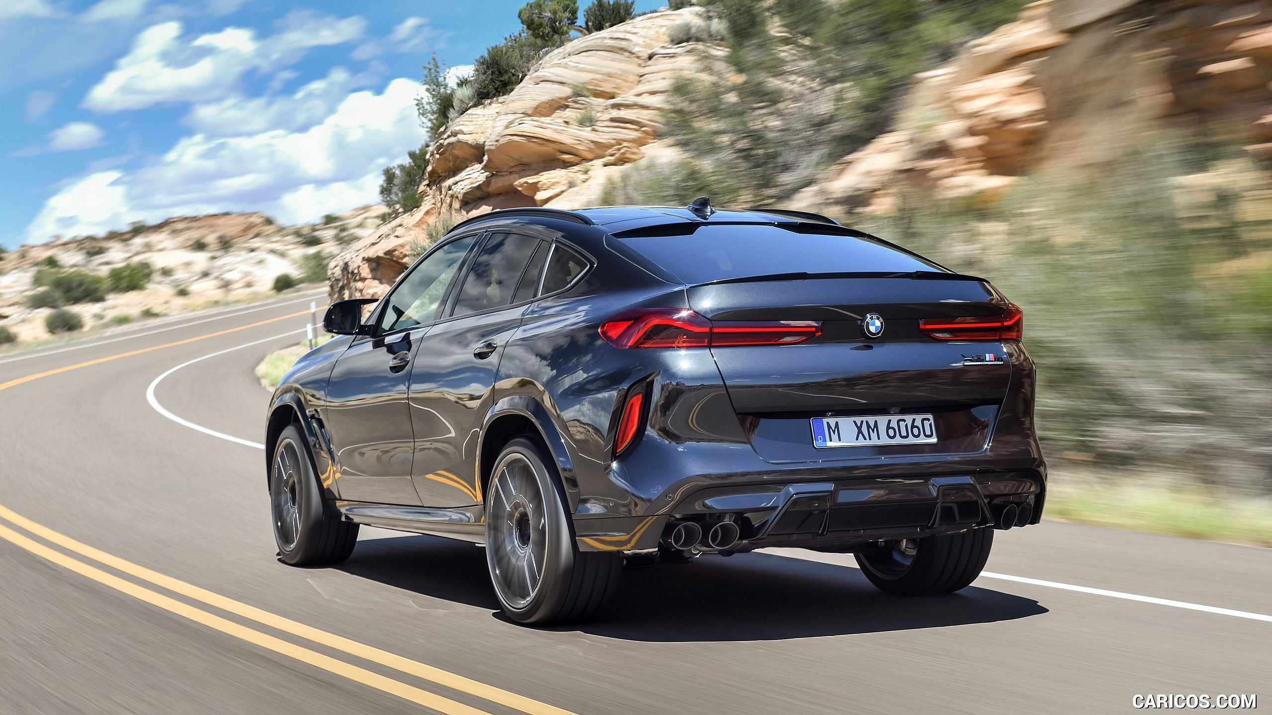 2560x1440 BMW X6 M CompetitionMY. Rear Three Quarter