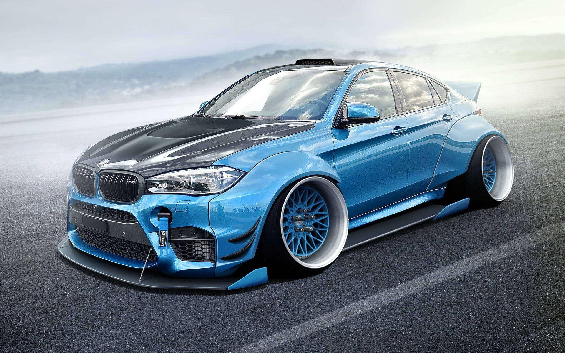 1920x1200 Download Majestic BMW X6 M in Icy Blue Color Wallpaper