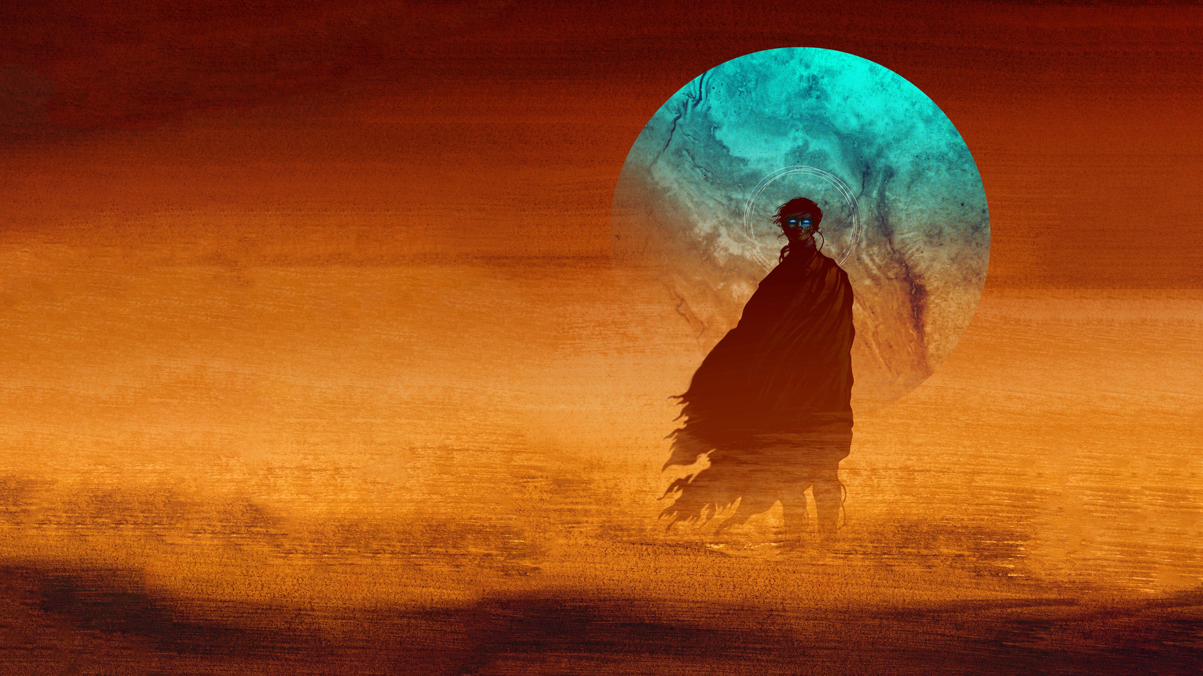 3841x2160 Dune Shadows: 4K Ultra HD Desert Mystique Wallpaper