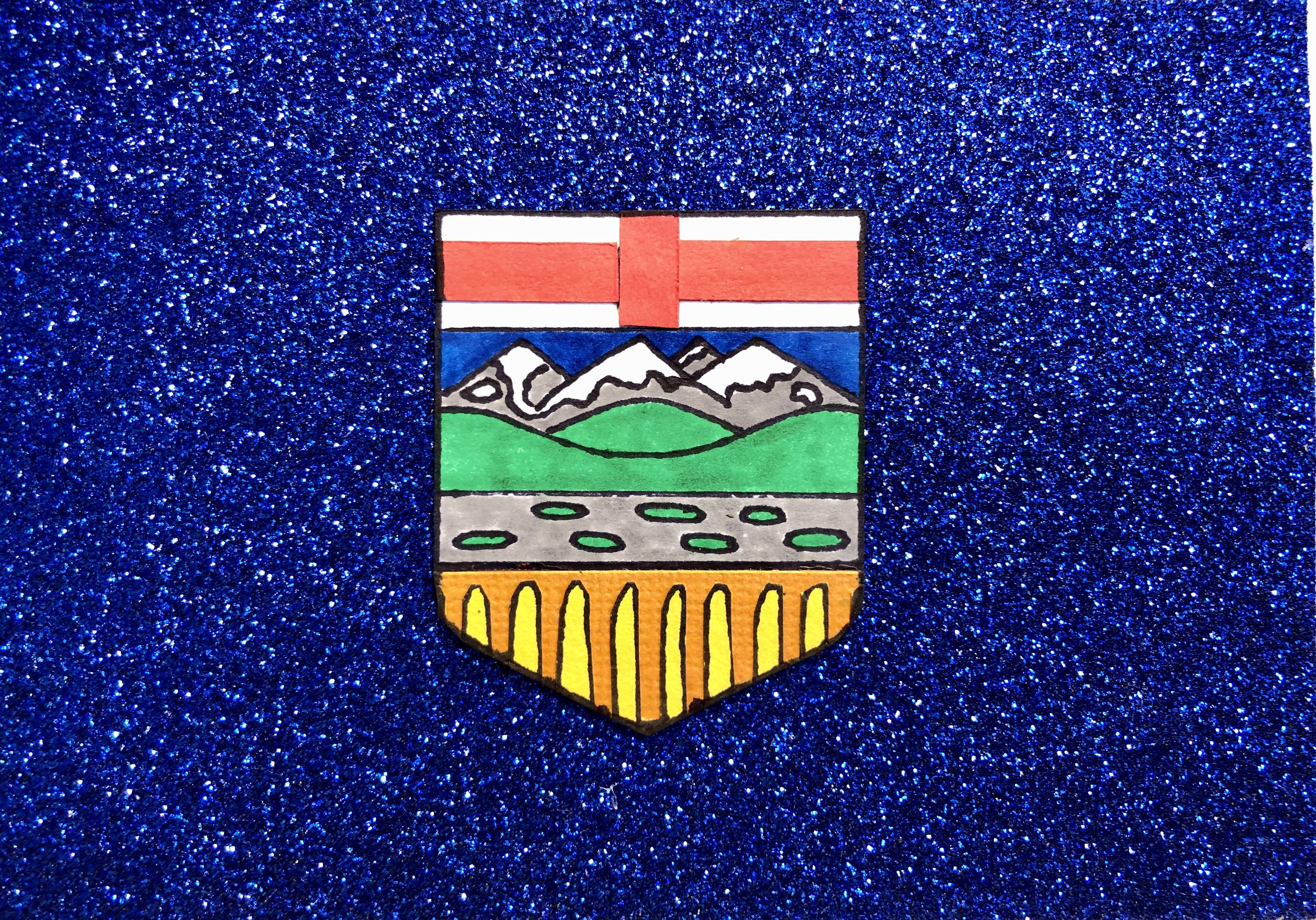 3848x2690 Flag of Alberta, Canada made of paper
