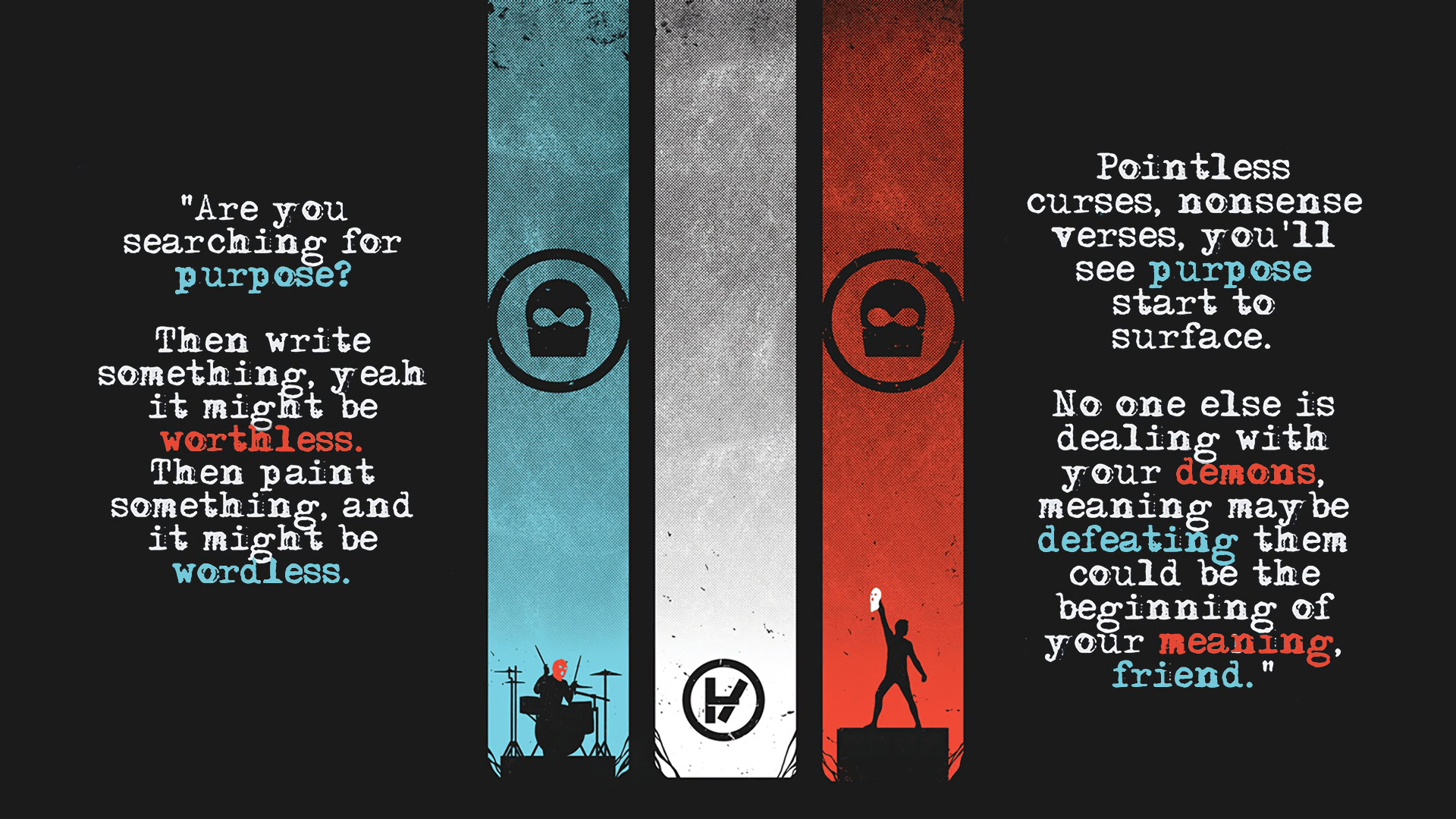 1920x1080 Twenty One Pilots Inspired HD Wallpaper with Quotesx1080
