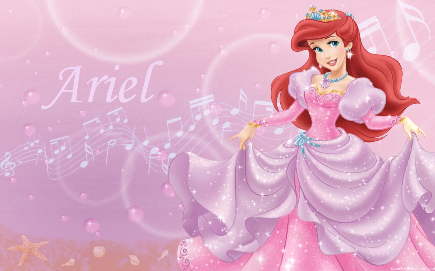 1440x900 Little Mermaid Ariel Pink Princess