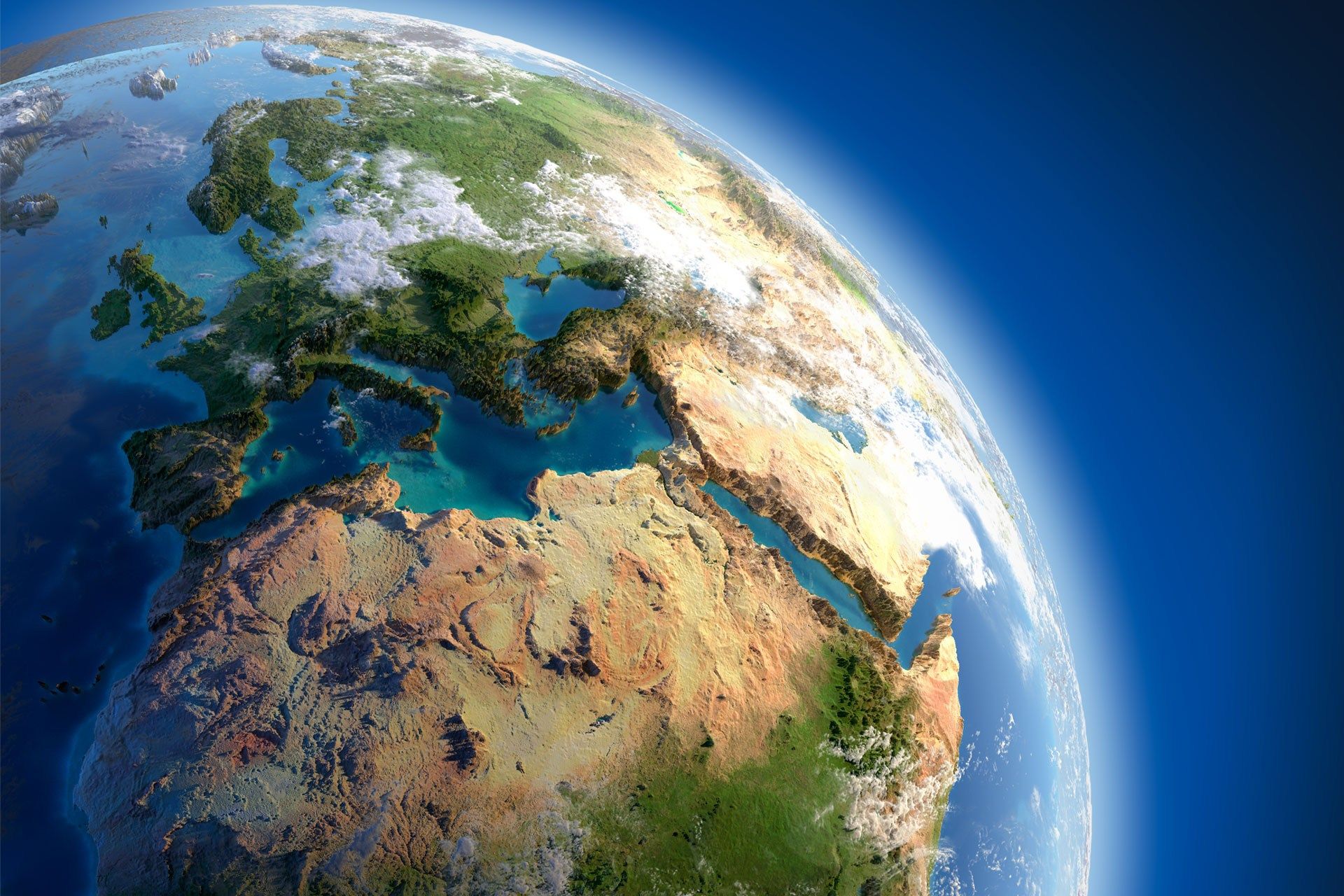 1920x1280 Europe and Earth from Space HD Wallpaper