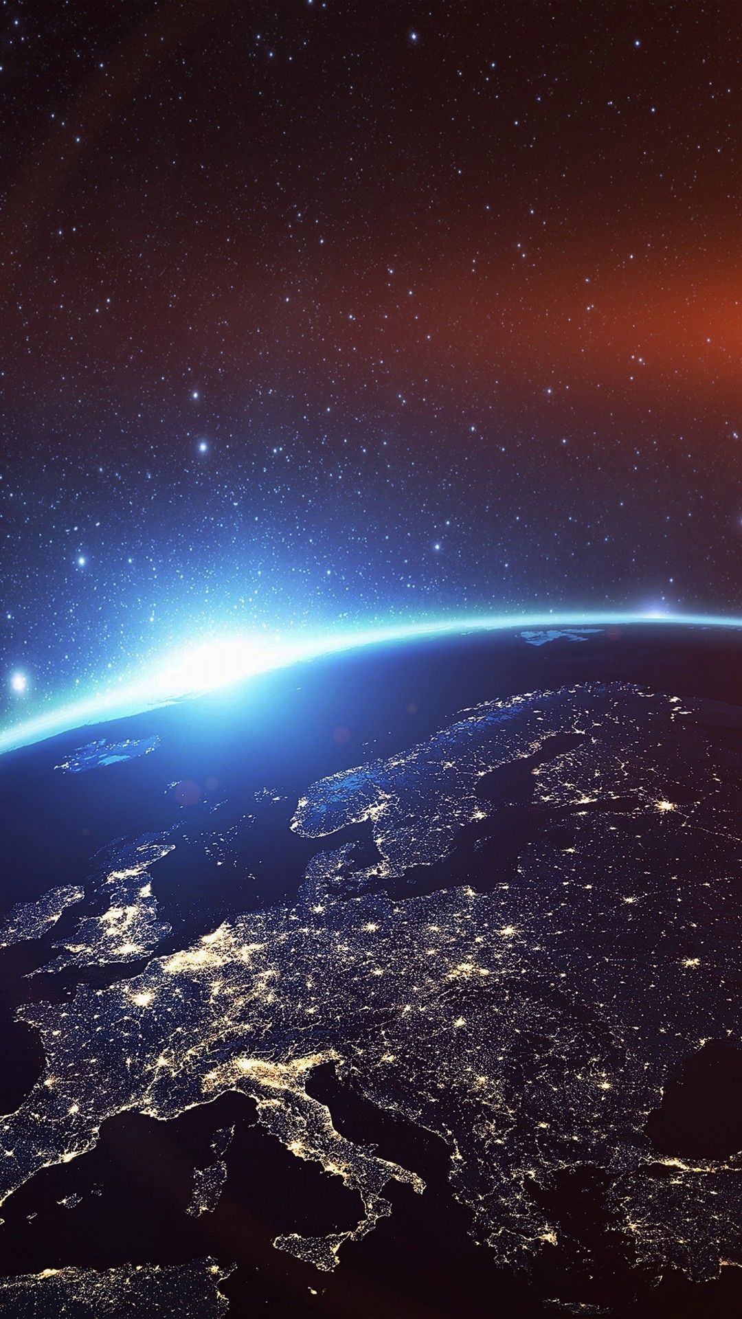1080x1920 Europe Night Earth 4K Wallpaper