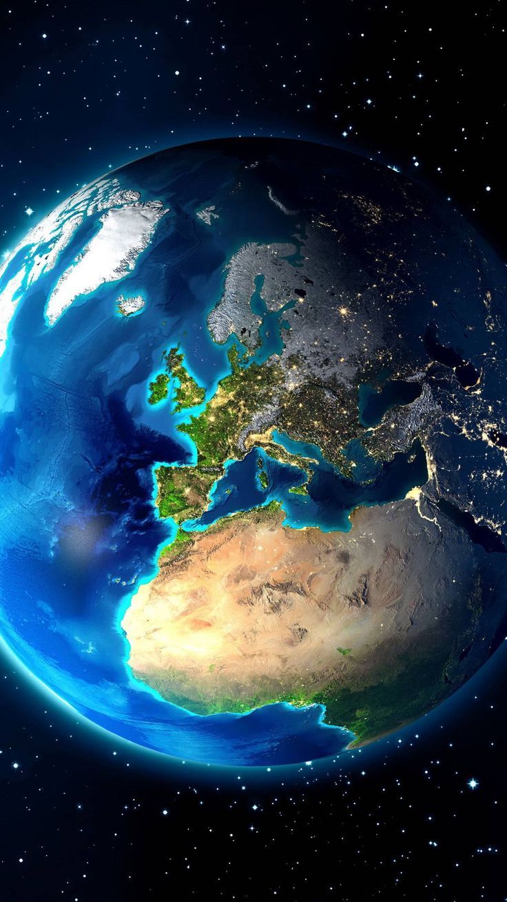 736x1308 Earth from Space at Night and Africa. Картинки галактики, Фотография природы, Обои для мобильных телефонов
