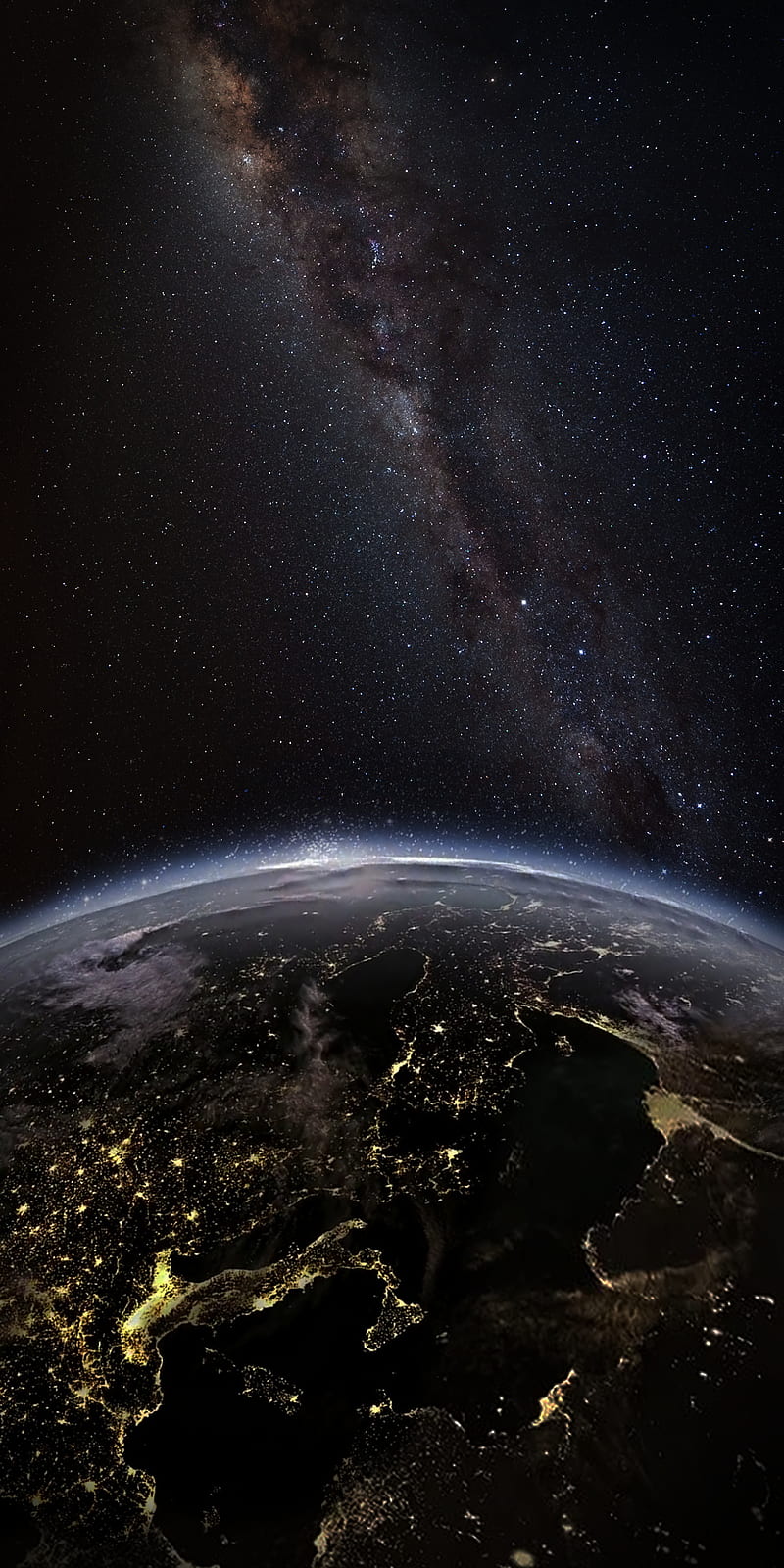 800x1600 EuropeFromSpace, earth, europe, italy, light, space, stars, HD phone wallpaper