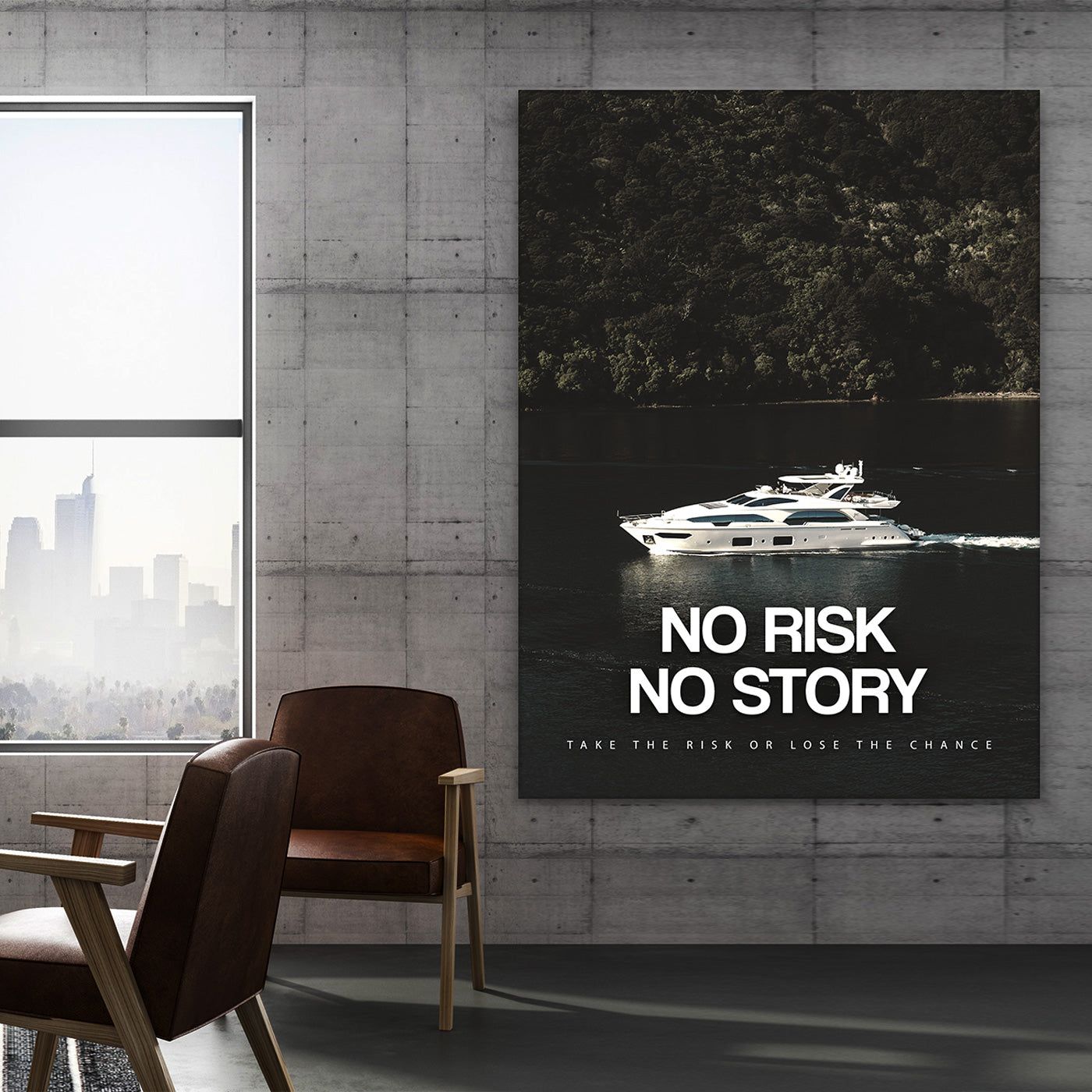 1400x1400 No Risk No Story Entrepreneur Wall Art Canvas Print For Office Decor