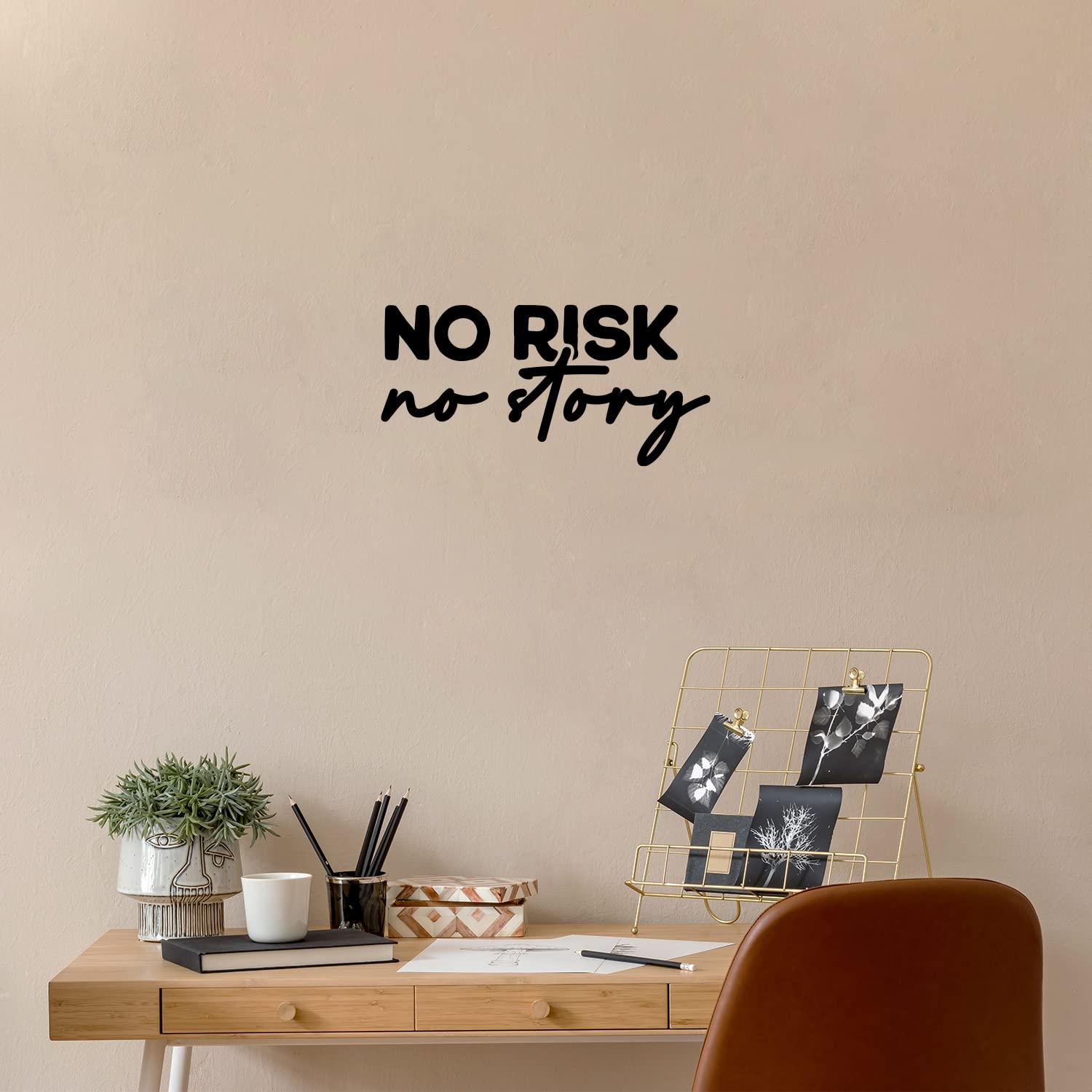 1500x1500 Vinyl Wall Art Decal Risk No Story x 25 Fun Inspiring Positive Vibes Quote Sticker for Home Bedroom Playroom Classroom School Office Coffee Shop Decor