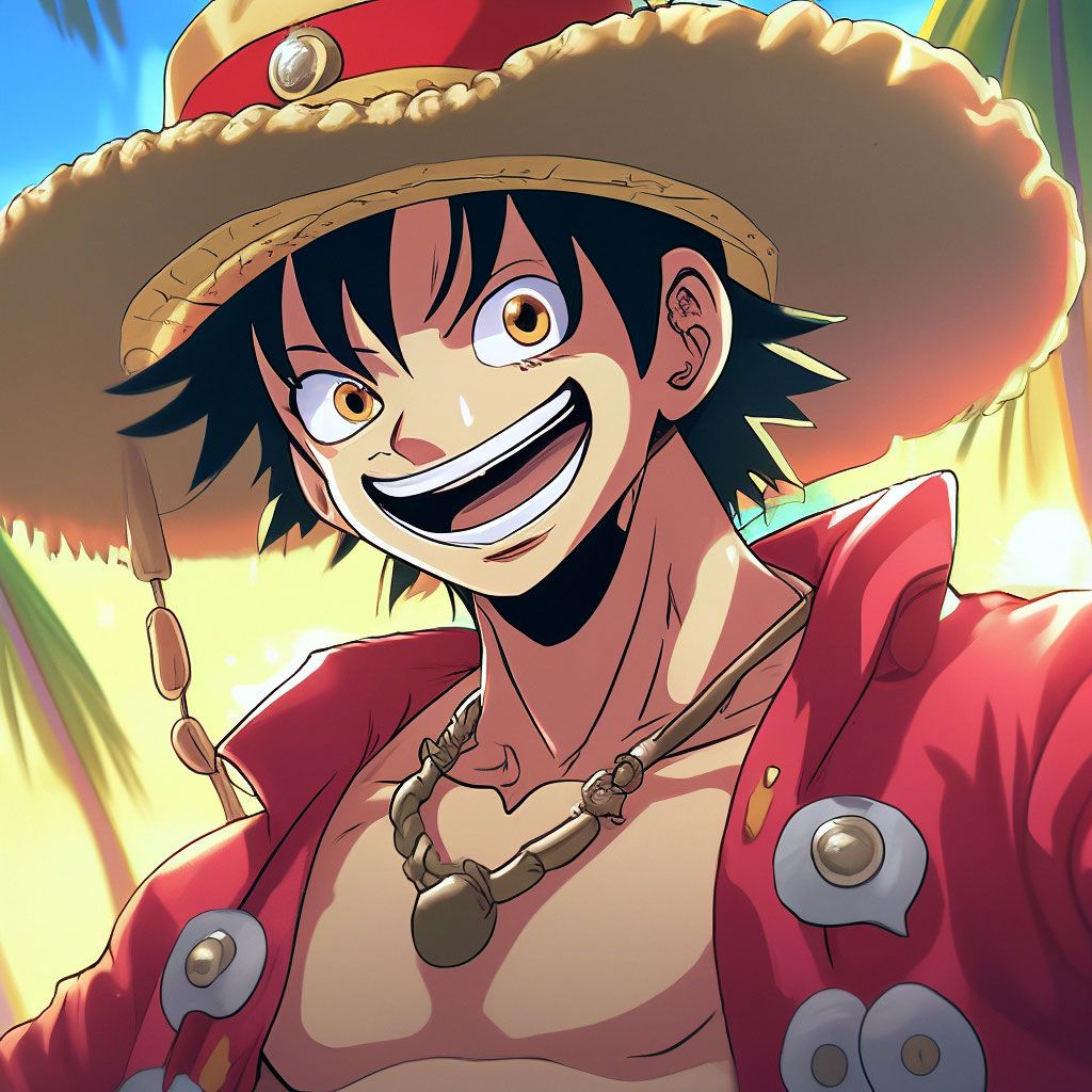 1024x1024 The most popular anime in the world, pirate guy in a straw hat, scar stripe