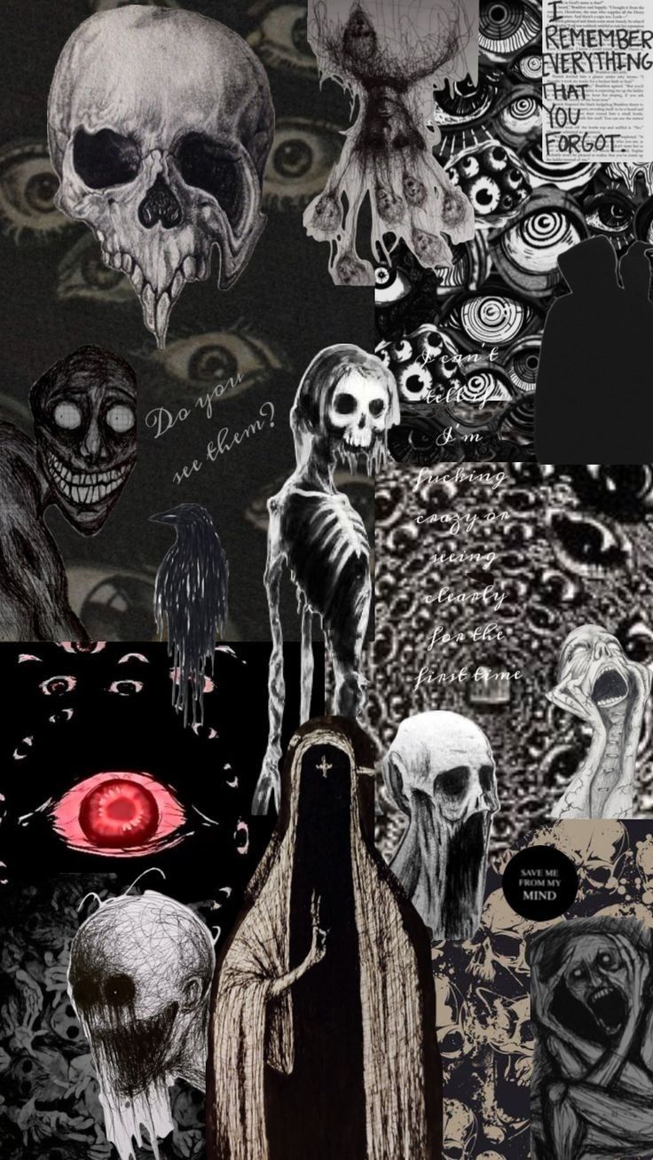 736x1308 grunge scary wallpaper