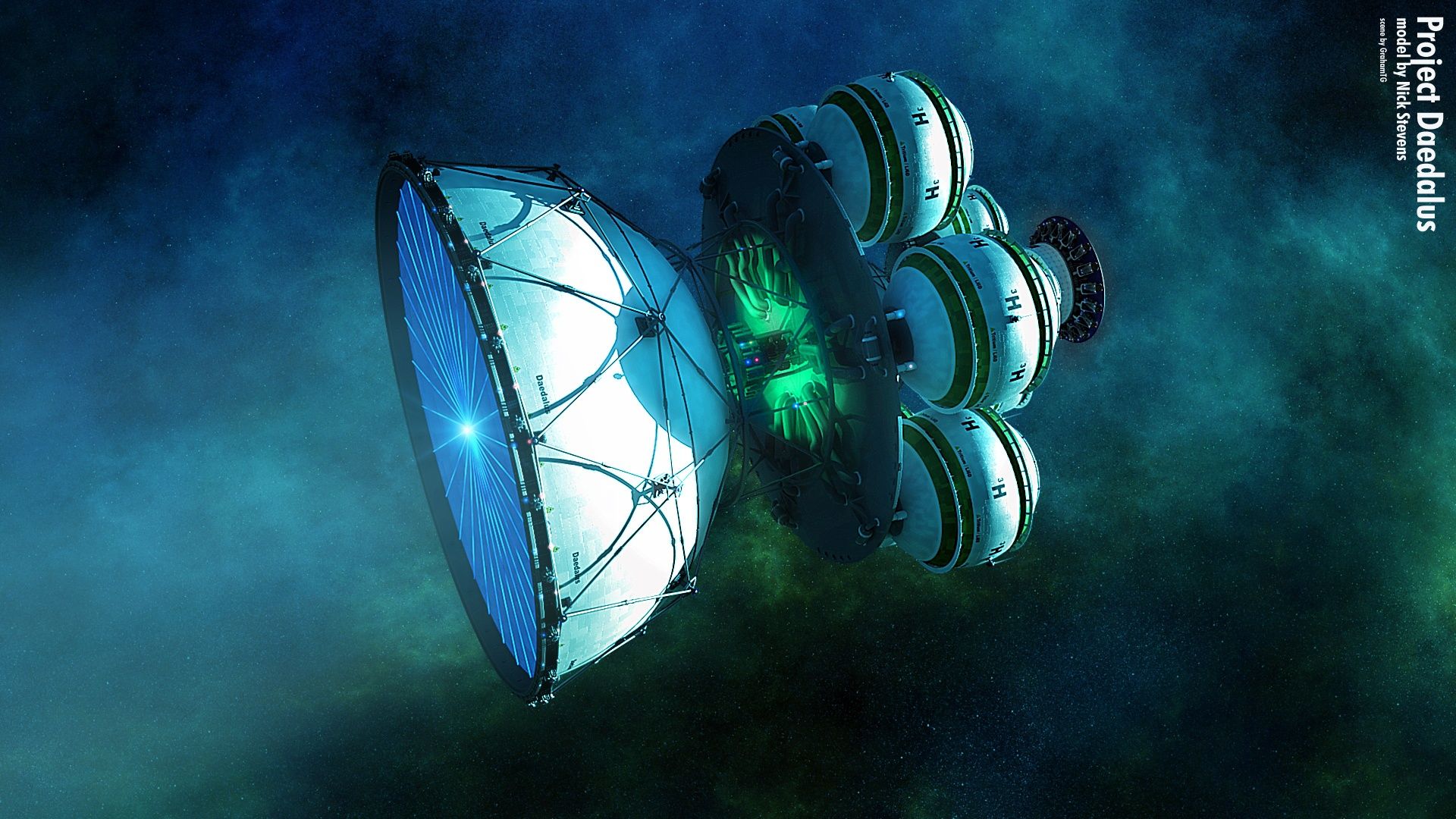 1920x1080 Wallpaper space, stars, spacecraft, project Daedalus for mobile and desktop, section фантастика, resolution 1920x1080