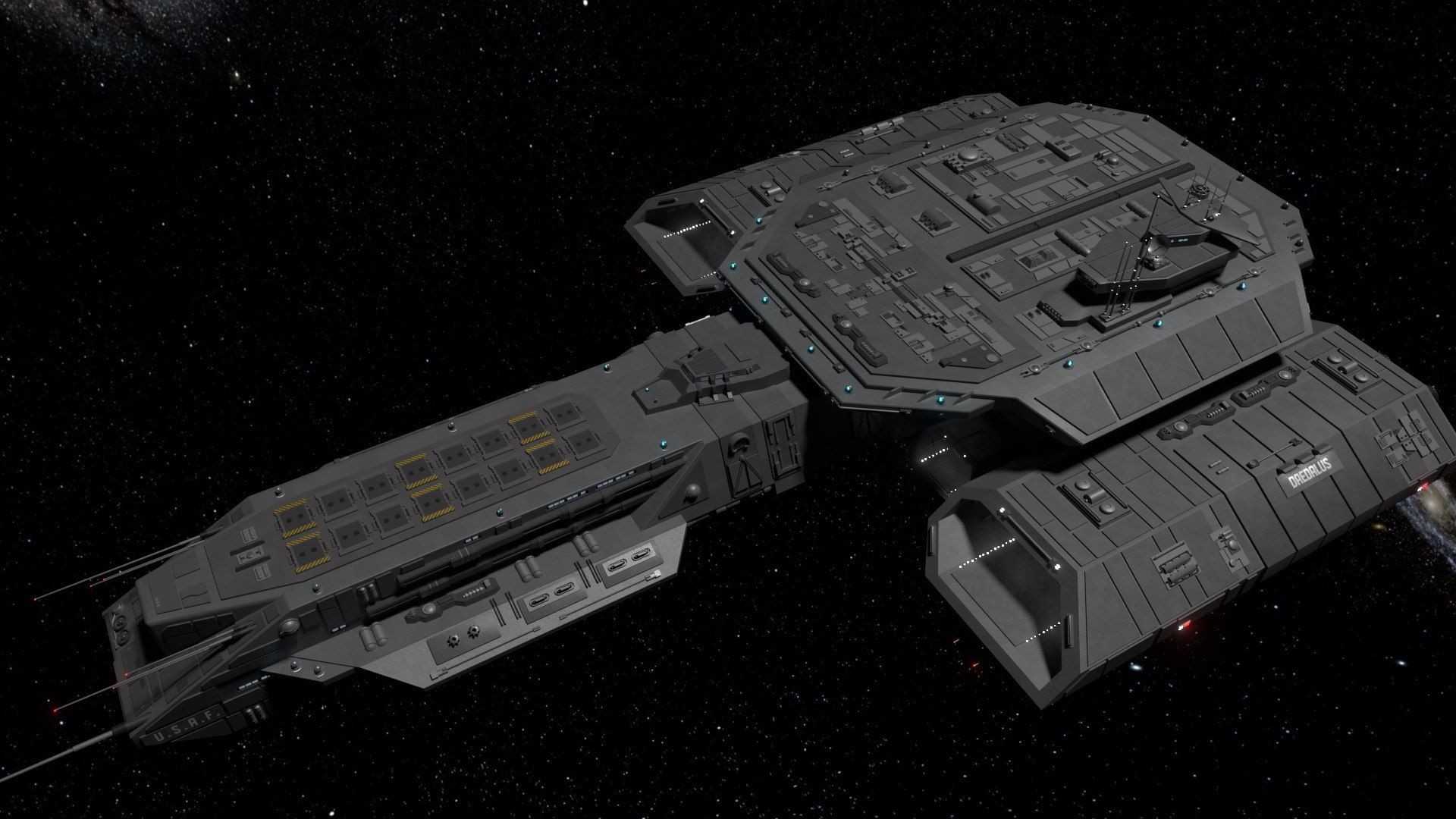 1920x1080 StarGate F 304 Daedalus Battlecruiser 3D Model