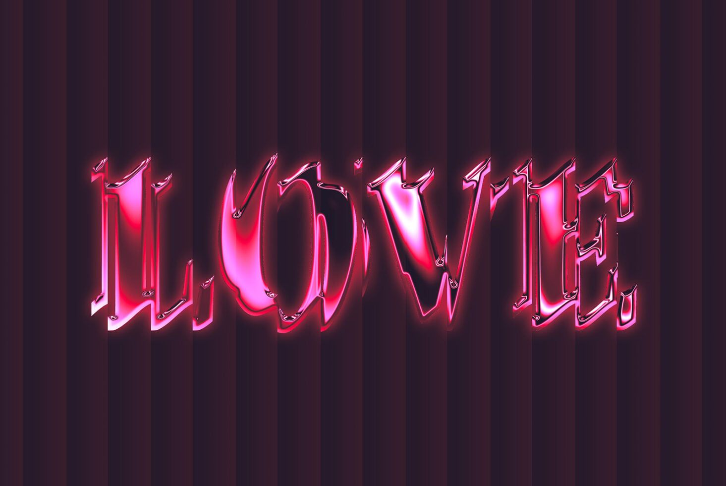 1465x980 Distorted Pink Chrome Text Effect Mockup