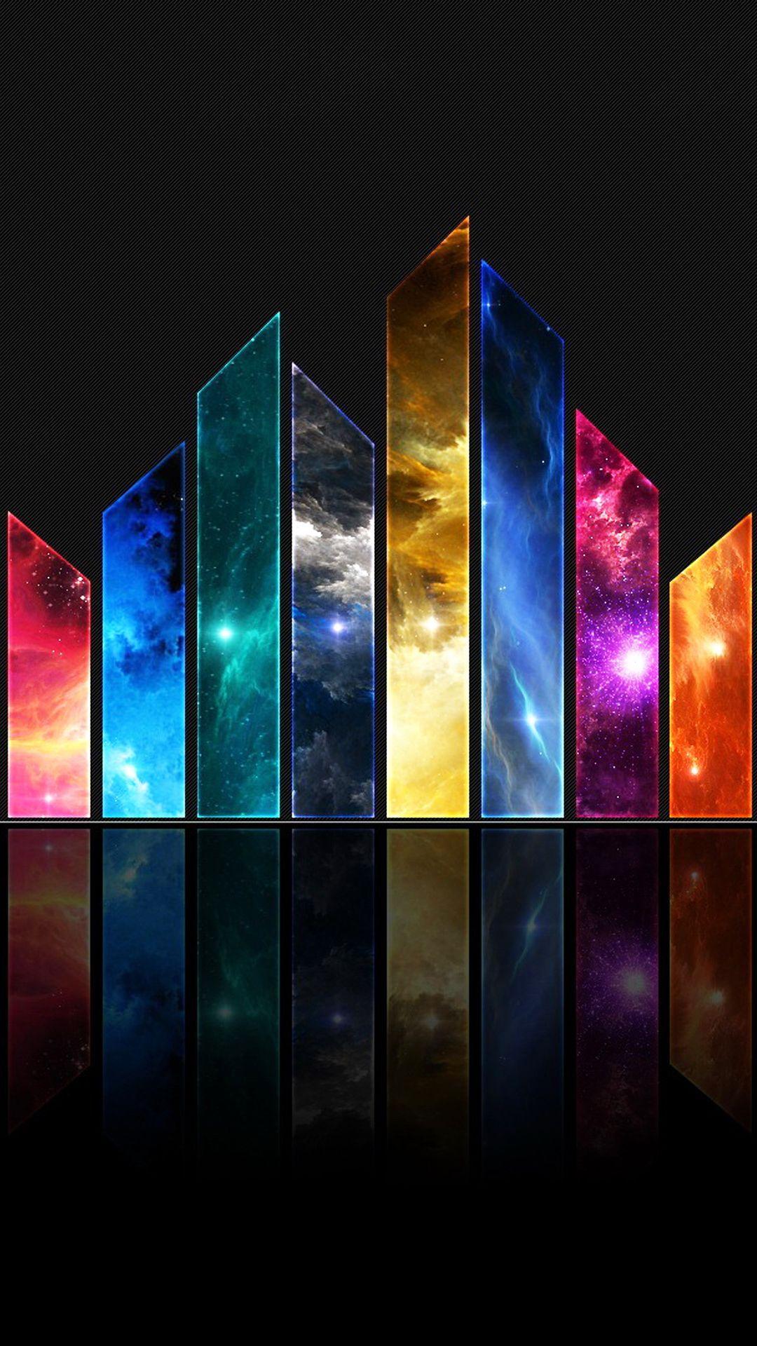 1080x1920 Abstract Glass Shards Universe Space Colors Android Wallpaper