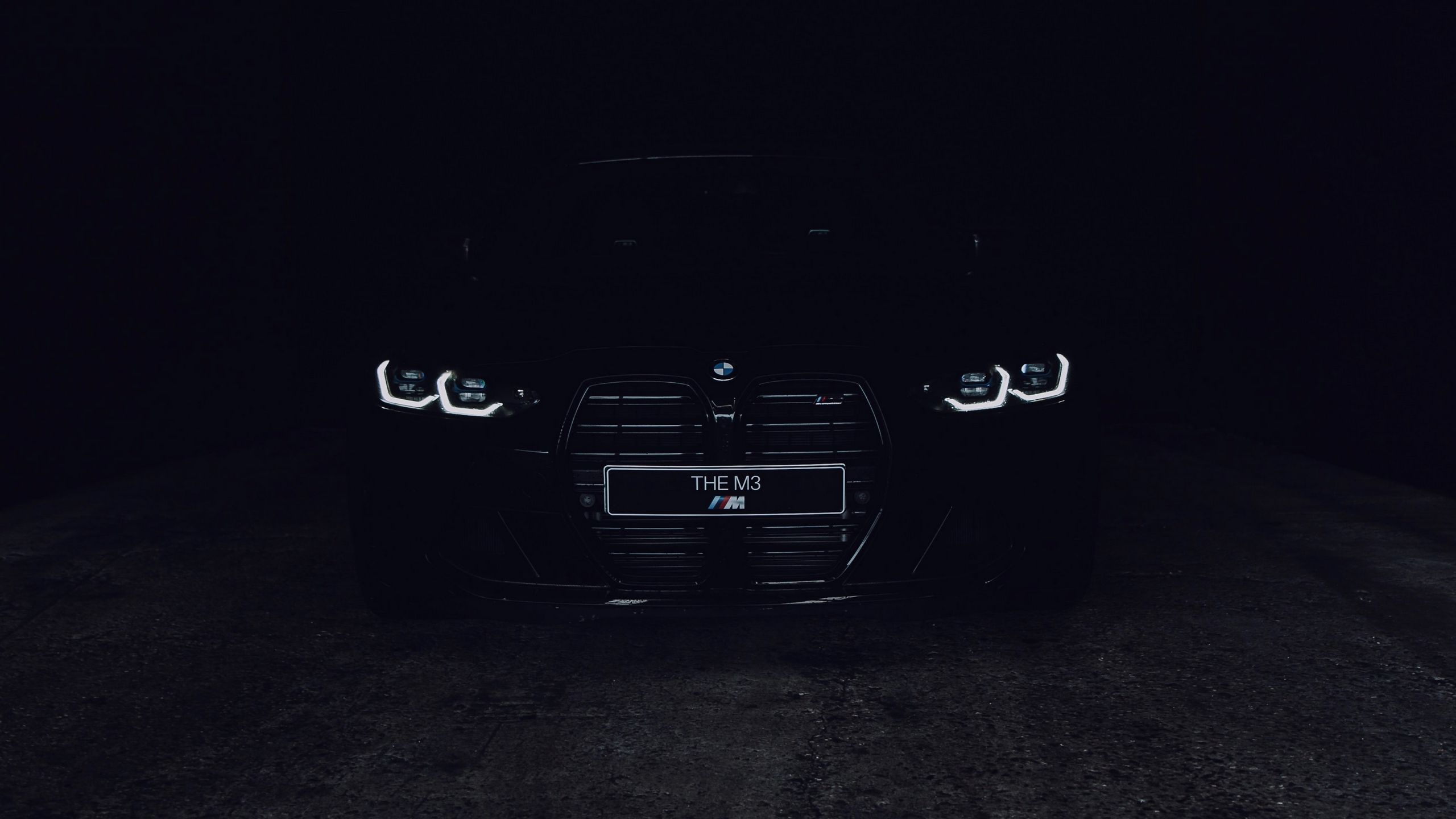 2560x1440 Download wallpaper 2560x1440 bmw m bmw, car, headlights, black, road, dark widescreen 16:9 HD background