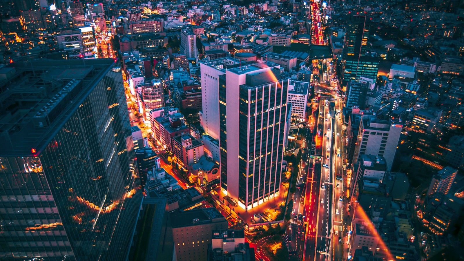 1600x900 Building City Japan Tokyo During Nighttime HD Travel Wallpaper