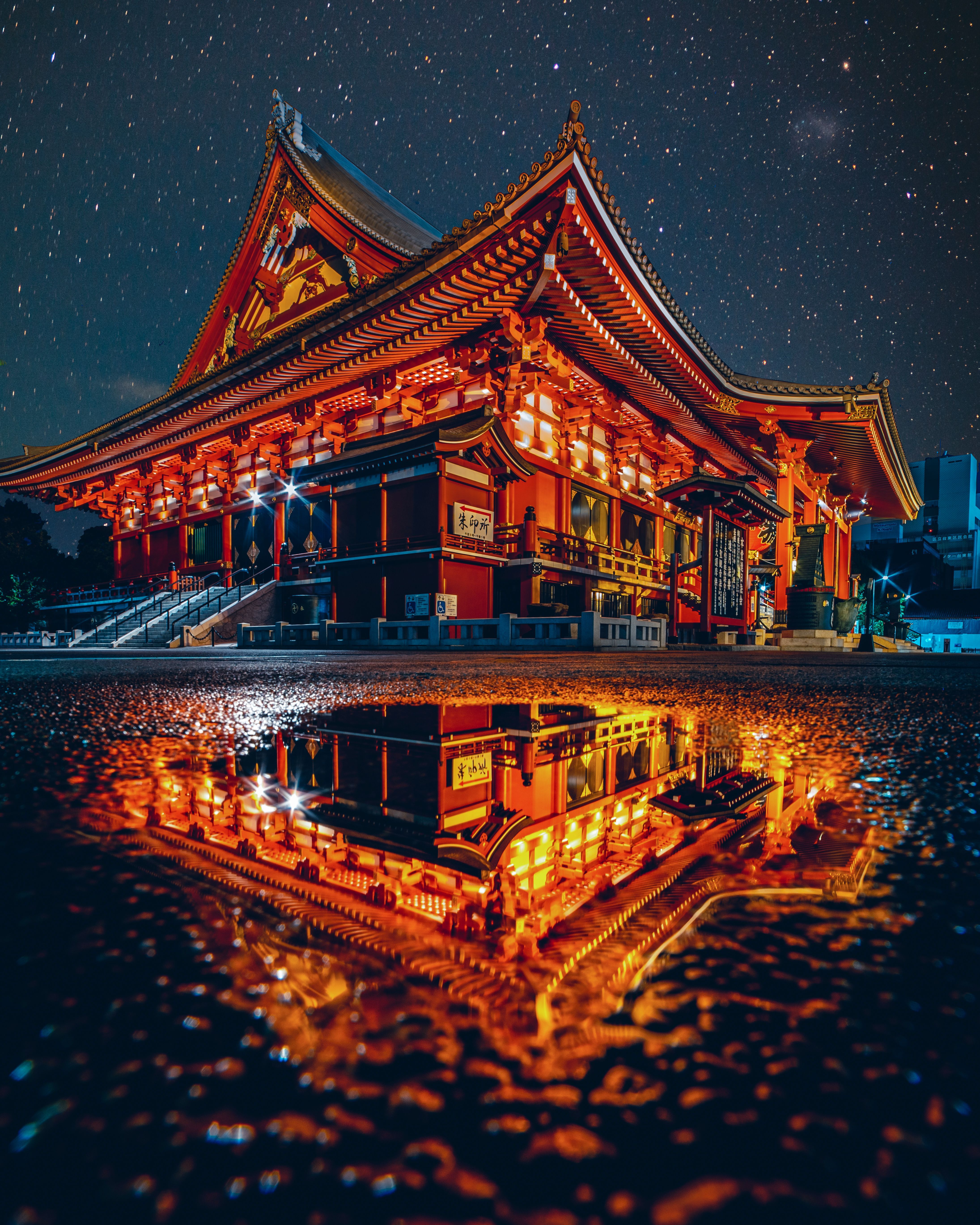 4382x5477 Low Angle Shot Of Sensō Ji During Nighttime In Tokyo, Japan · Free