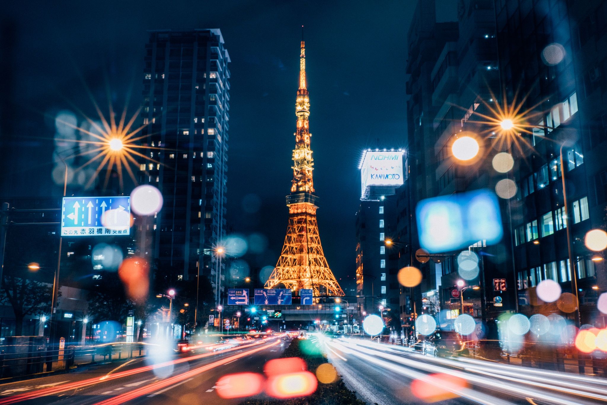 2048x1365 Desktop wallpaper: Building, Bokeh, Tokyo Tower, Japan, Man Made, City, Night, Skyscraper, Time Lapse, Tokyo 4K free download for PC. 889977